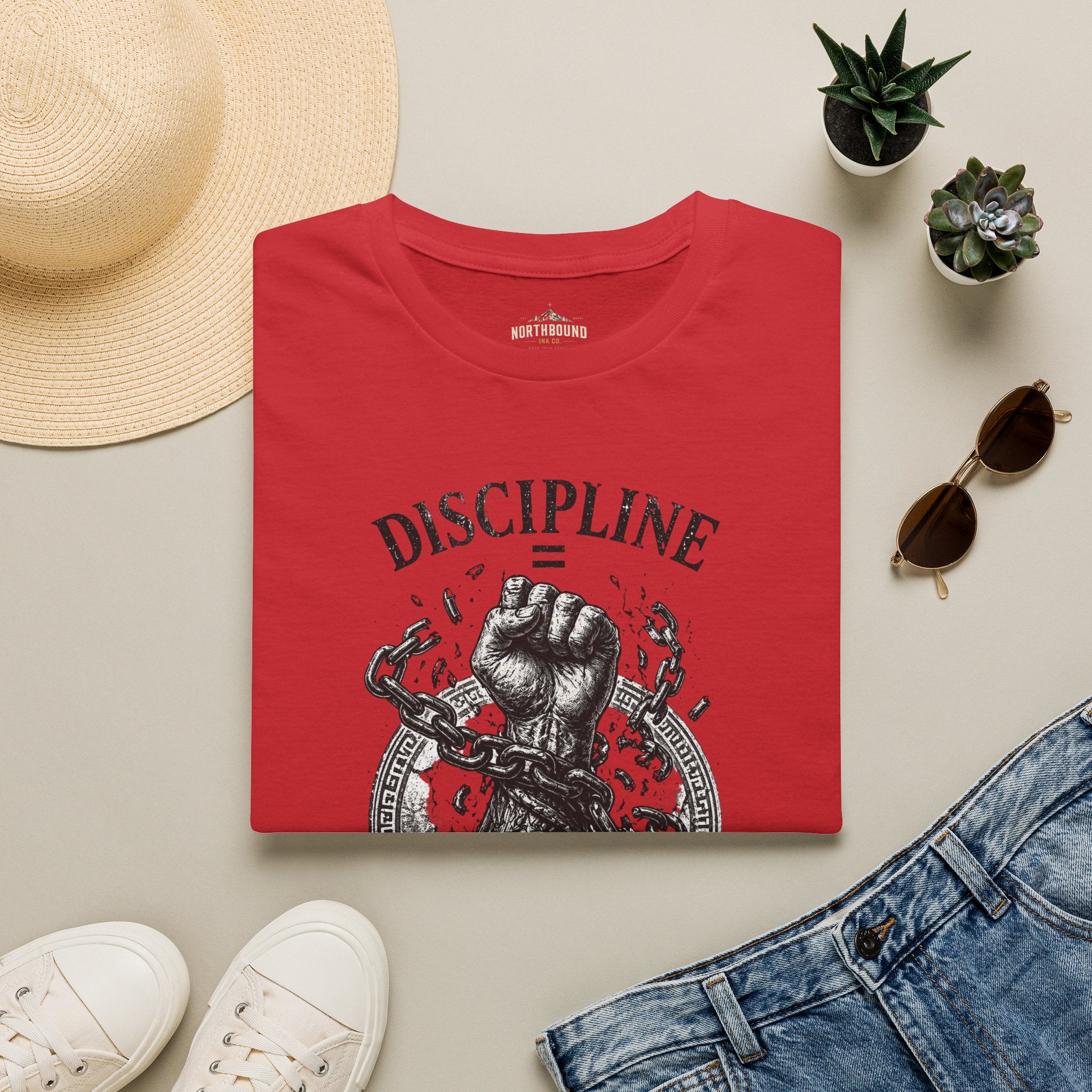 Discipline Over Freedom Graphic T-Shirt — Fist & Chains Motivational Tee