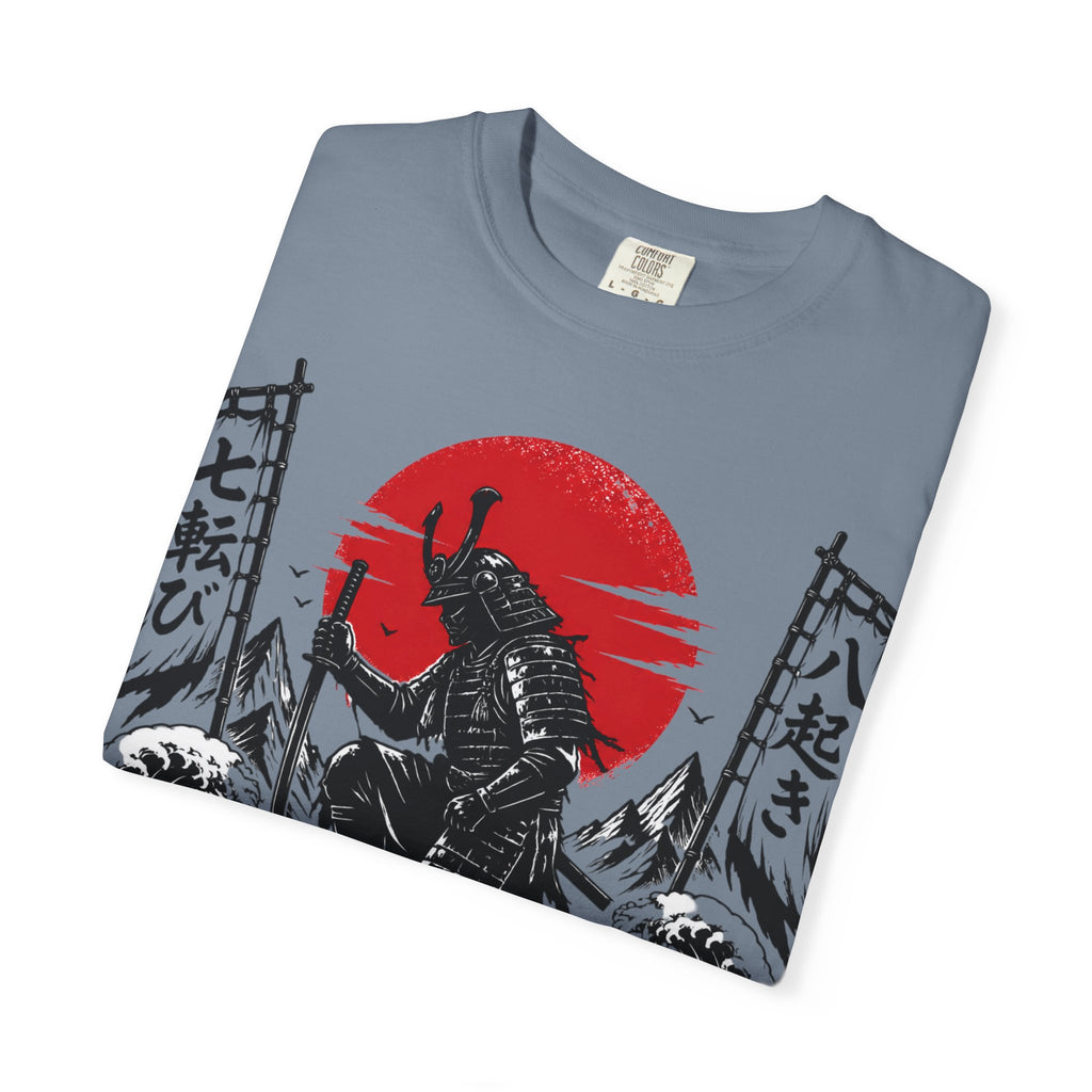 Samurai Rising Graphic T-Shirt — "Fall Seven Times, Rise Eight"