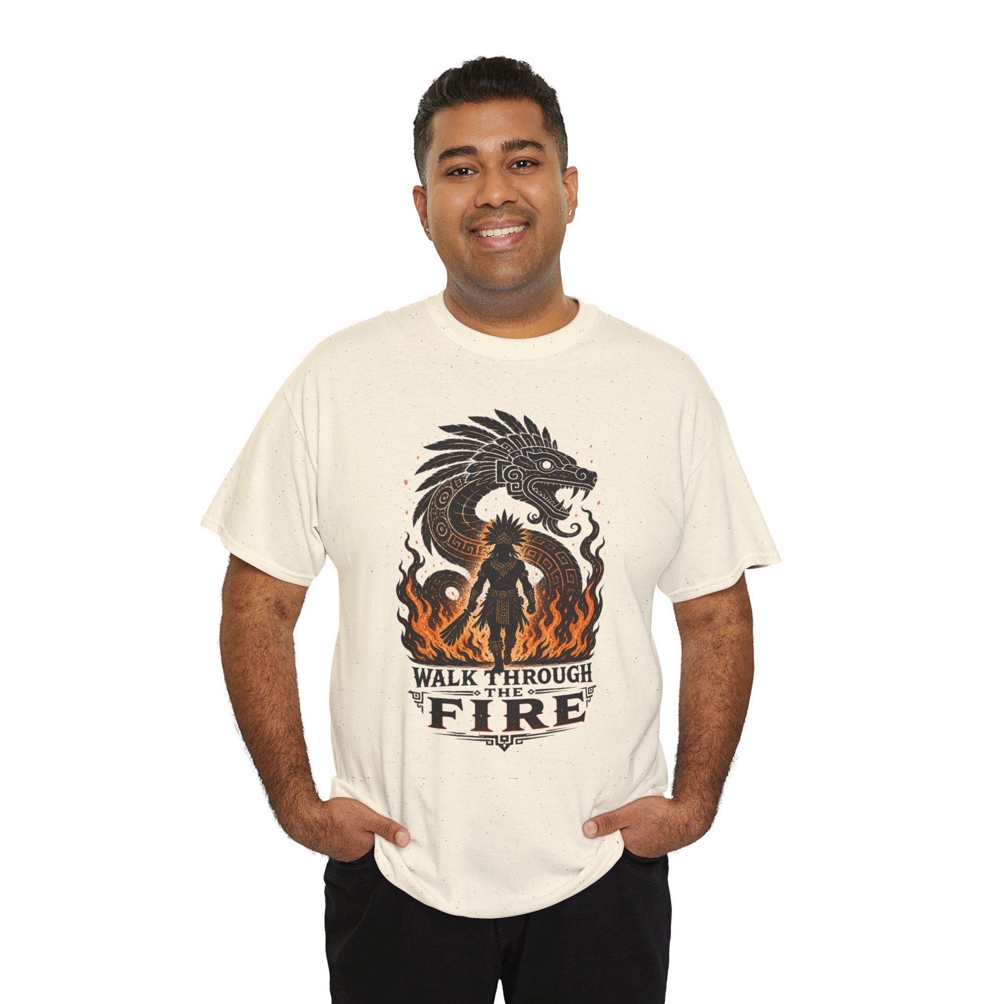 Walk Through the Fire Dragon T-Shirt — Inspirational Flame Graphic Tee