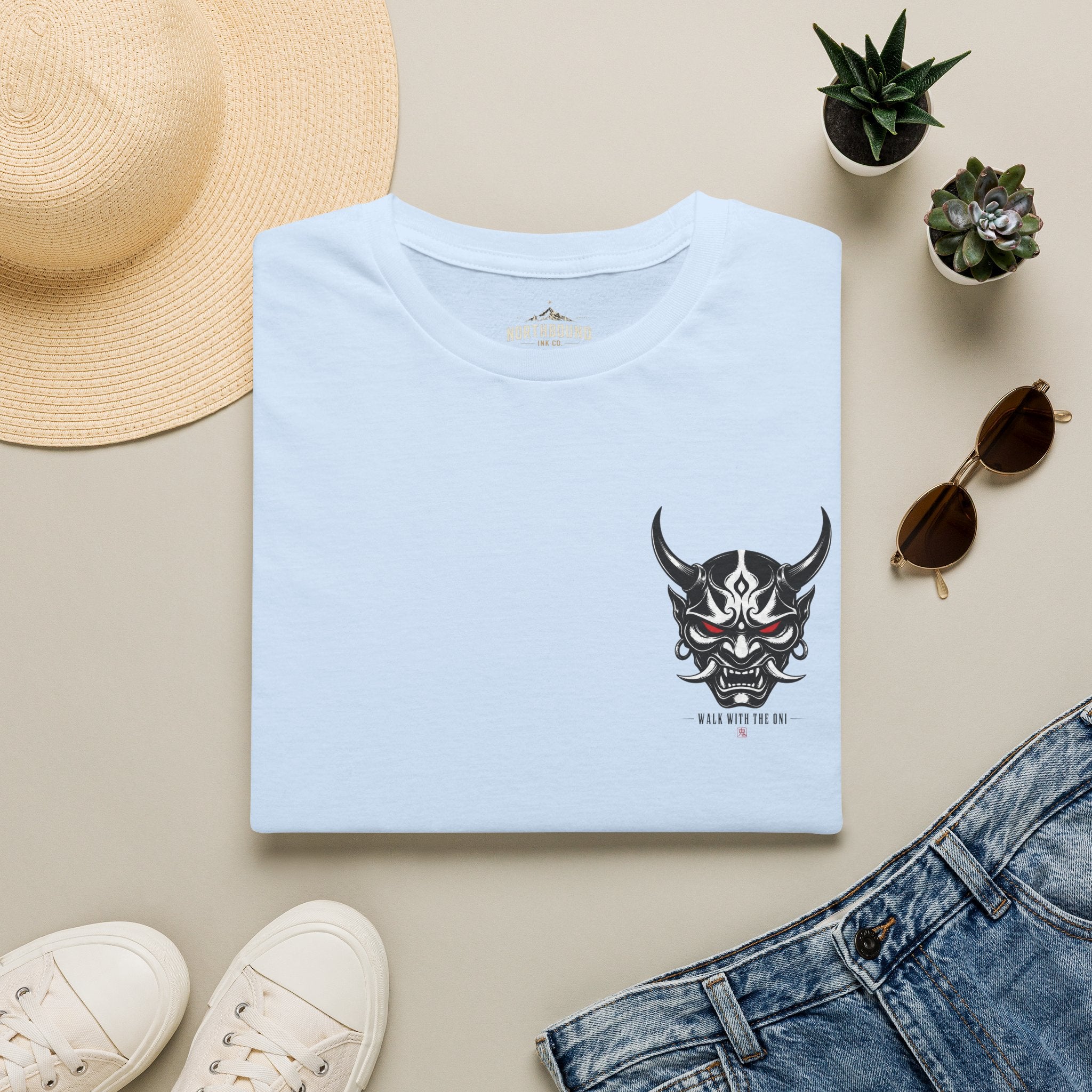Oni Mask Graphic T‑Shirt — Japanese Demon Skull Tee