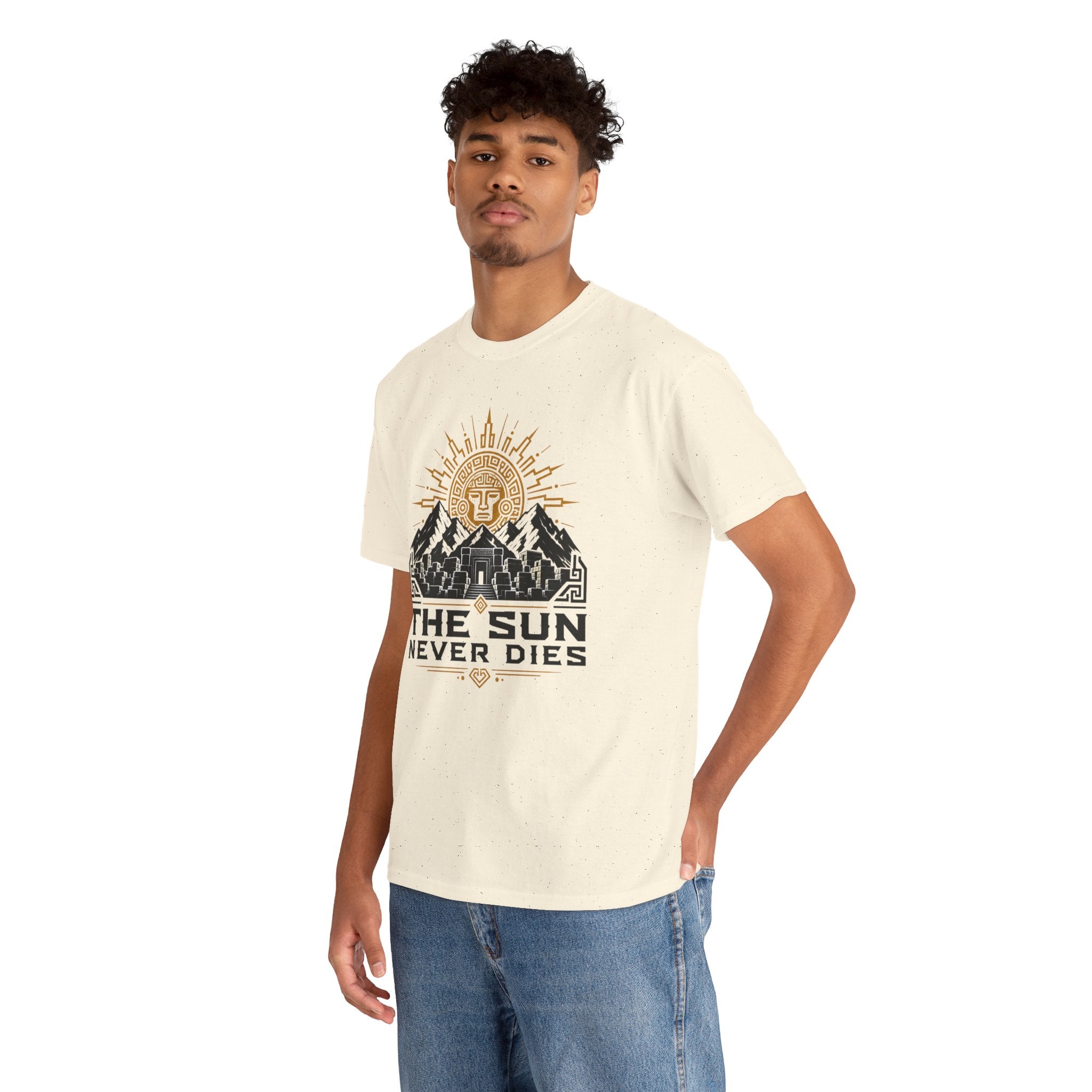 Sun Never Dies T-Shirt — Retro Mountain Adventure Tee