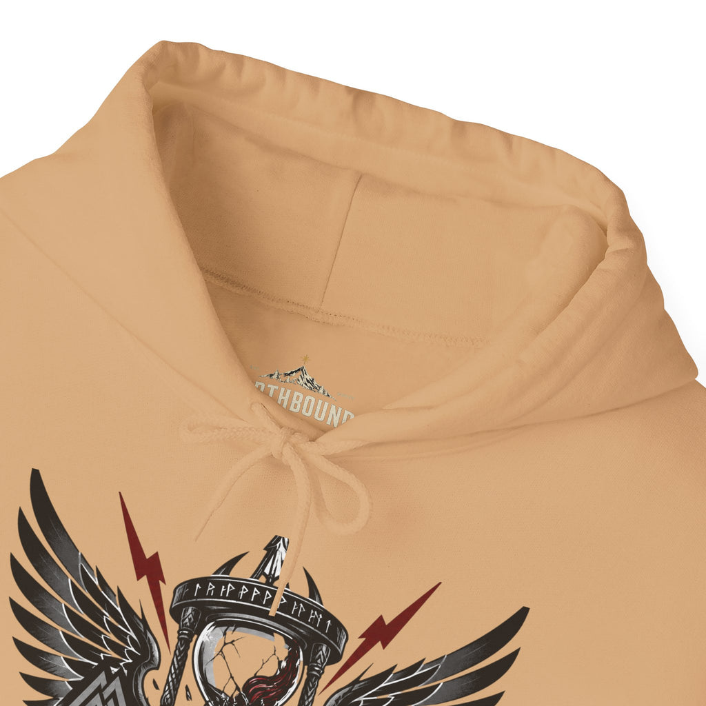 Fear Not Death Hourglass Wings Hoodie — Gothic Inspirational Pullover