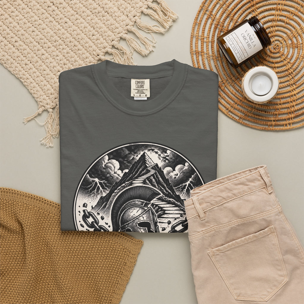 Spartan Helmet T‑Shirt — "The Obstacle Is The Way" Motivational Tee