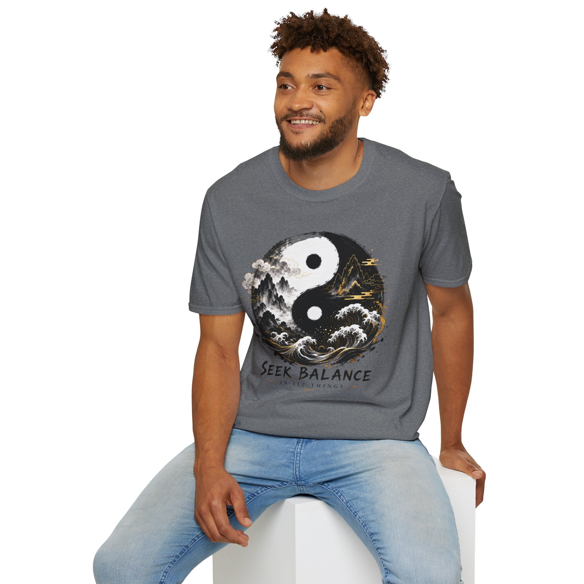Yin Yang 'Seek Balance' Graphic T-Shirt