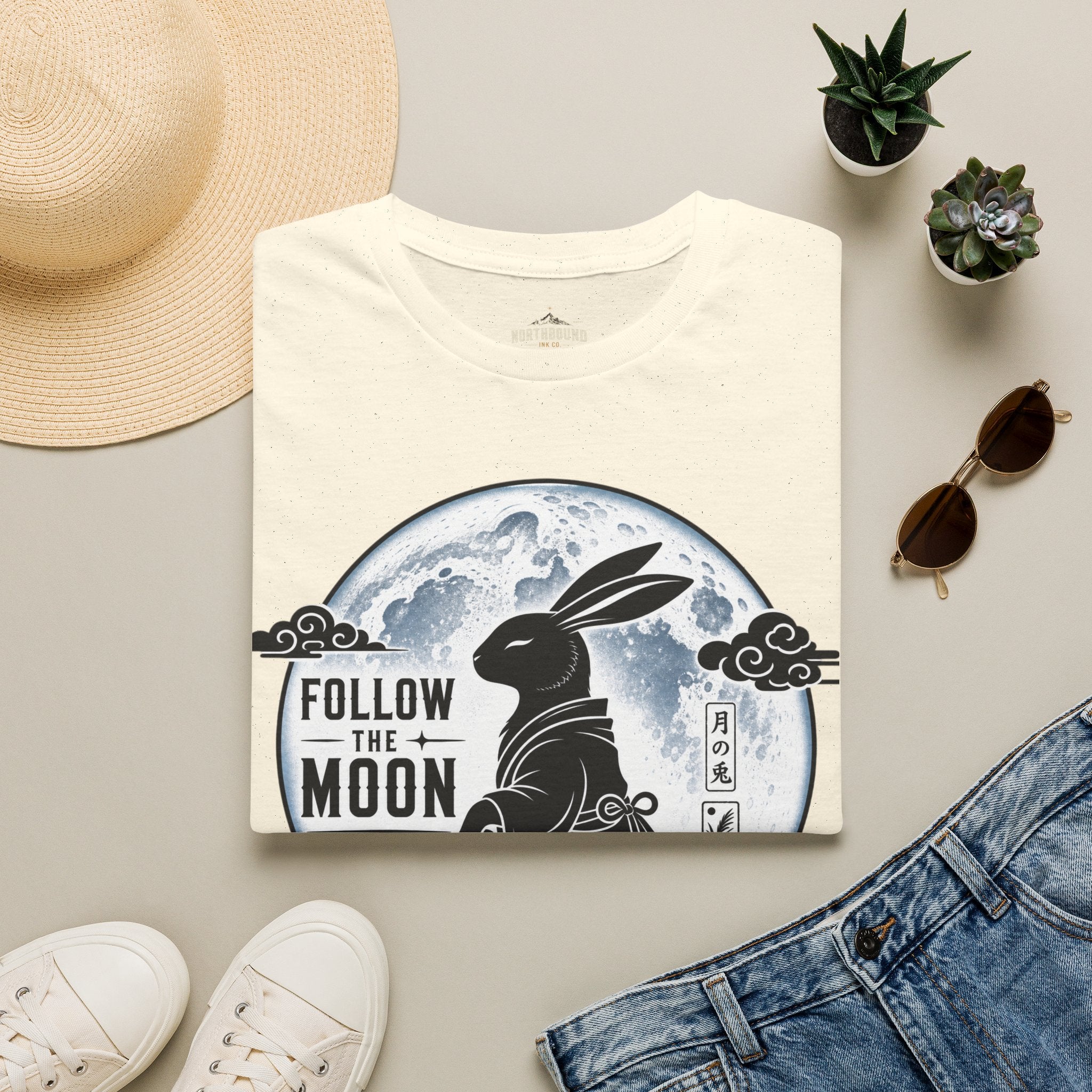 Follow the Moon Rabbit T-Shirt — Lunar Bunny Graphic Tee