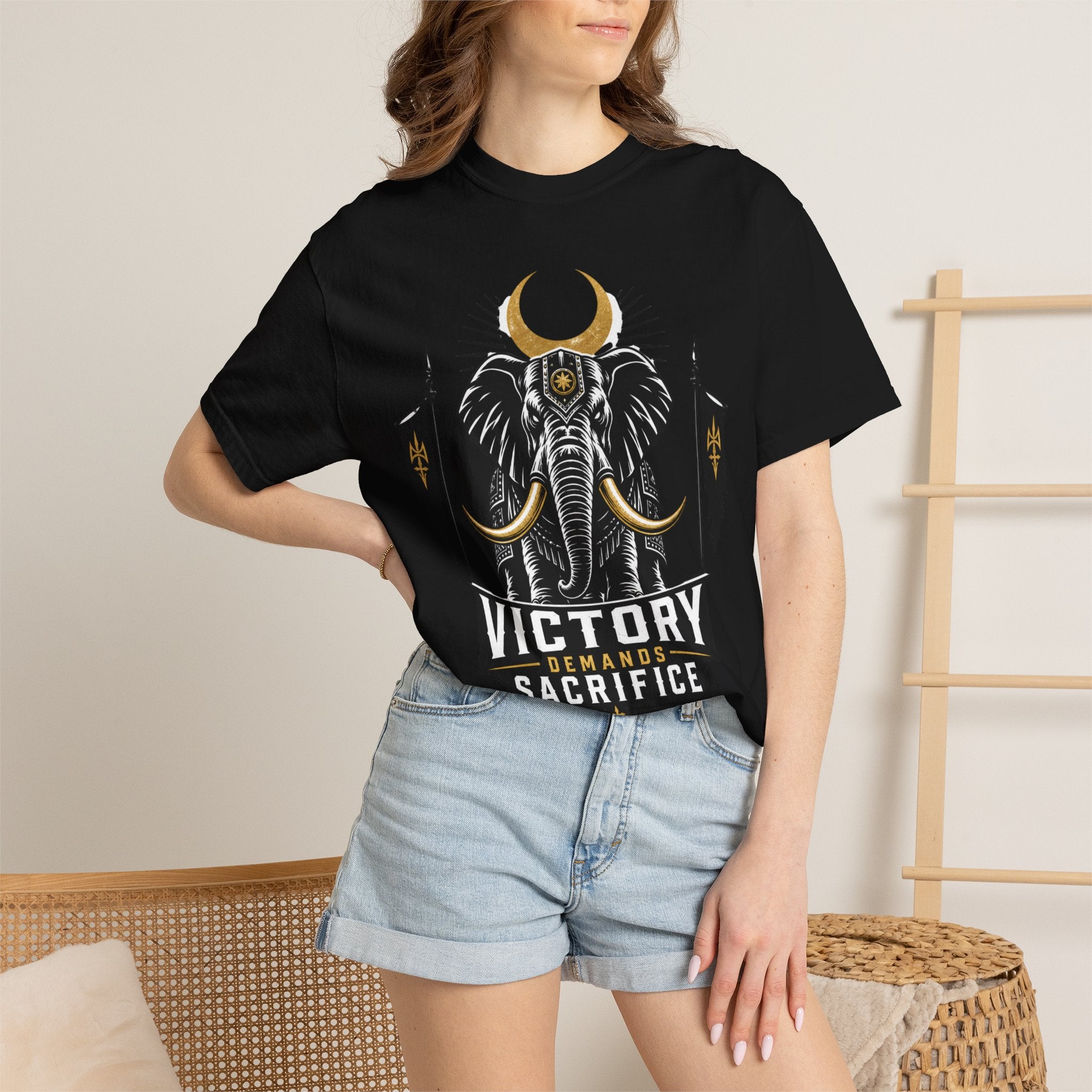 Victory & Sacrifice Elephant T-Shirt — Graphic Warrior Tee