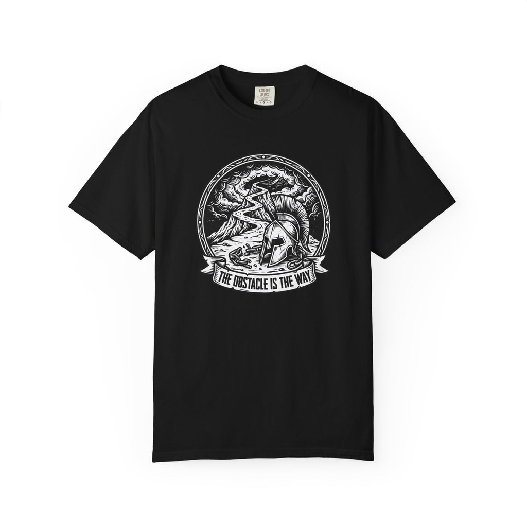 T-Shirt — 'The Obstacle Is The Way' Spartan Helmet Graphic Tee