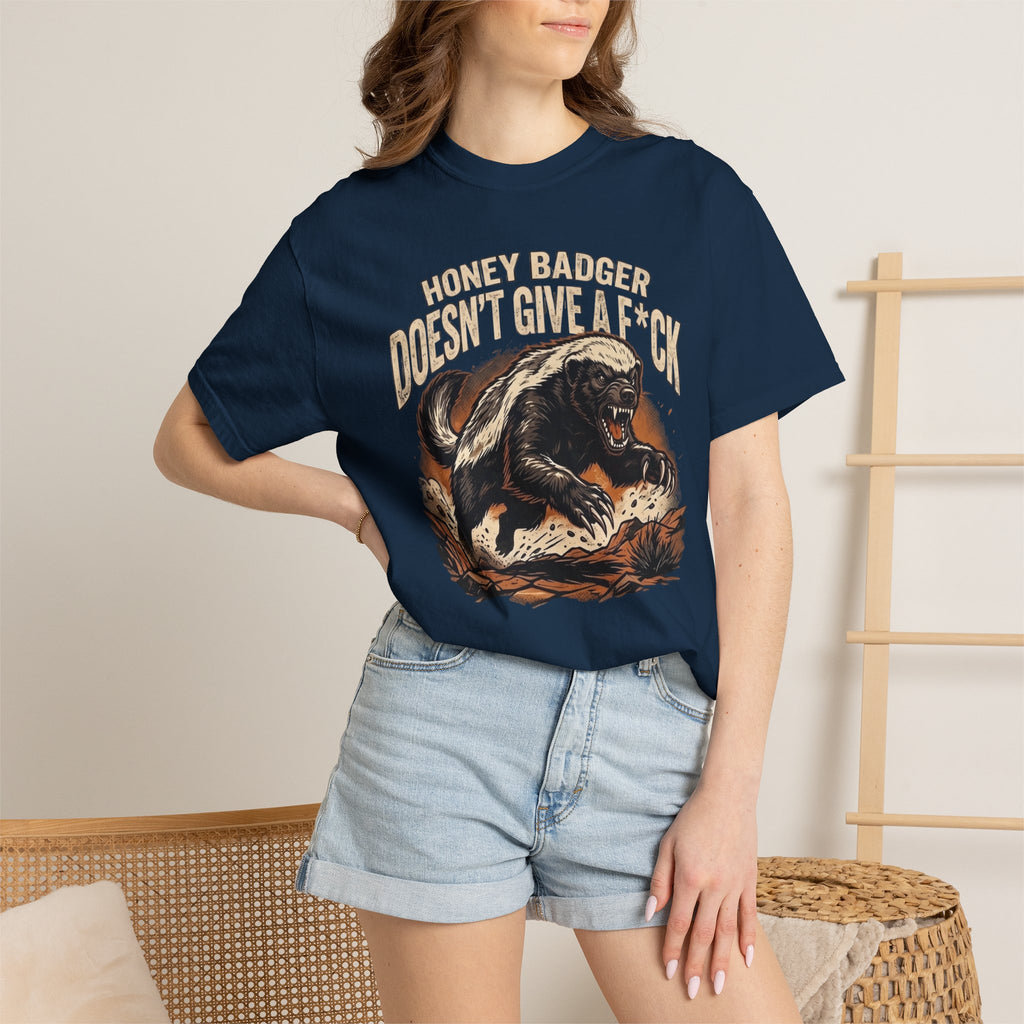 Skunk Graphic T-Shirt — 'Honey Badger Doesn't Give a F—' Retro Vintage Tee