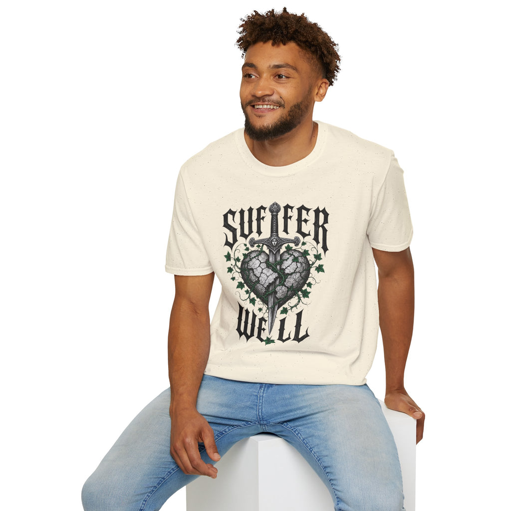 Suffer Well T-Shirt — Gothic Heart Sword Graphic Tee