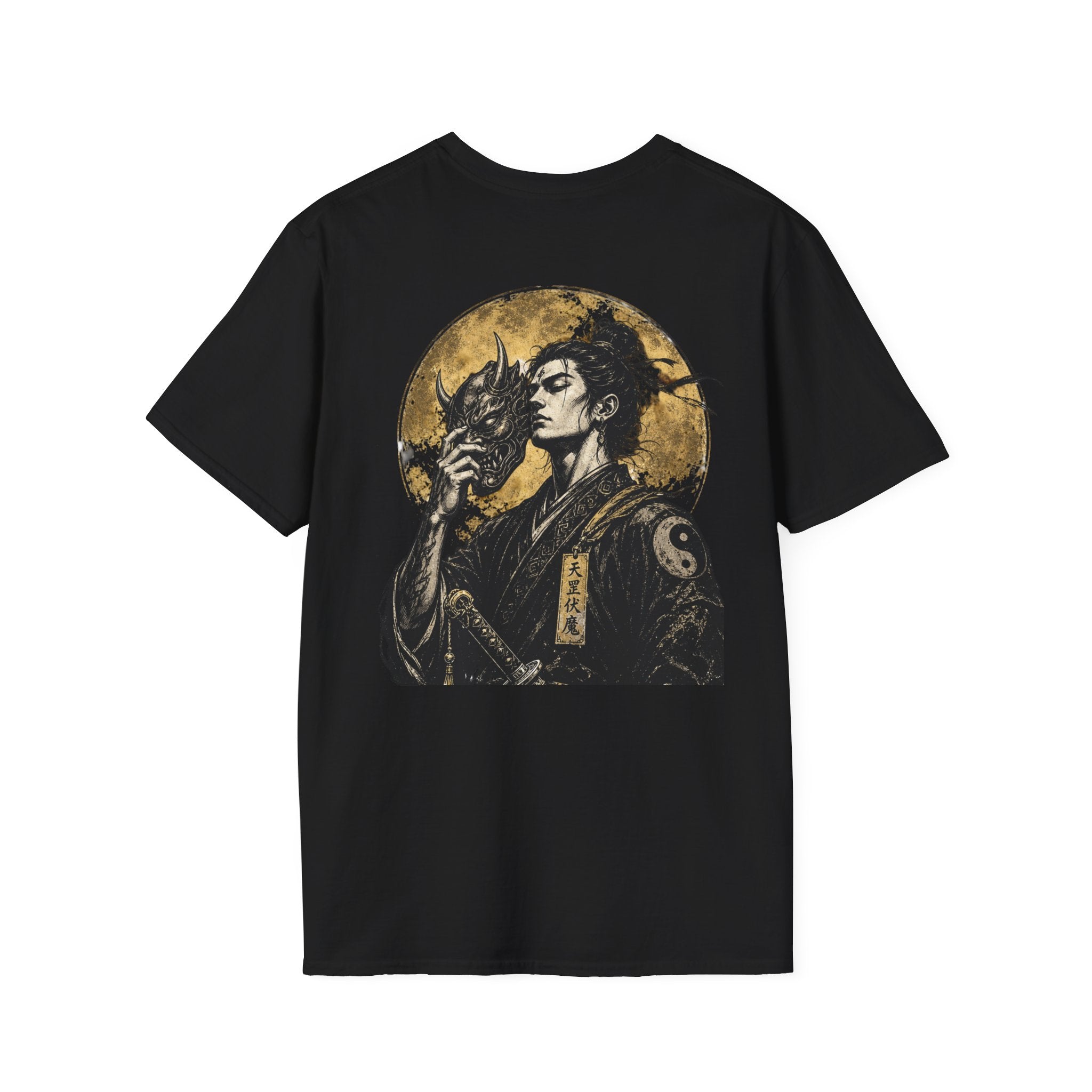 Samurai Portrait T-Shirt — Vintage Japanese Ink Art Tee