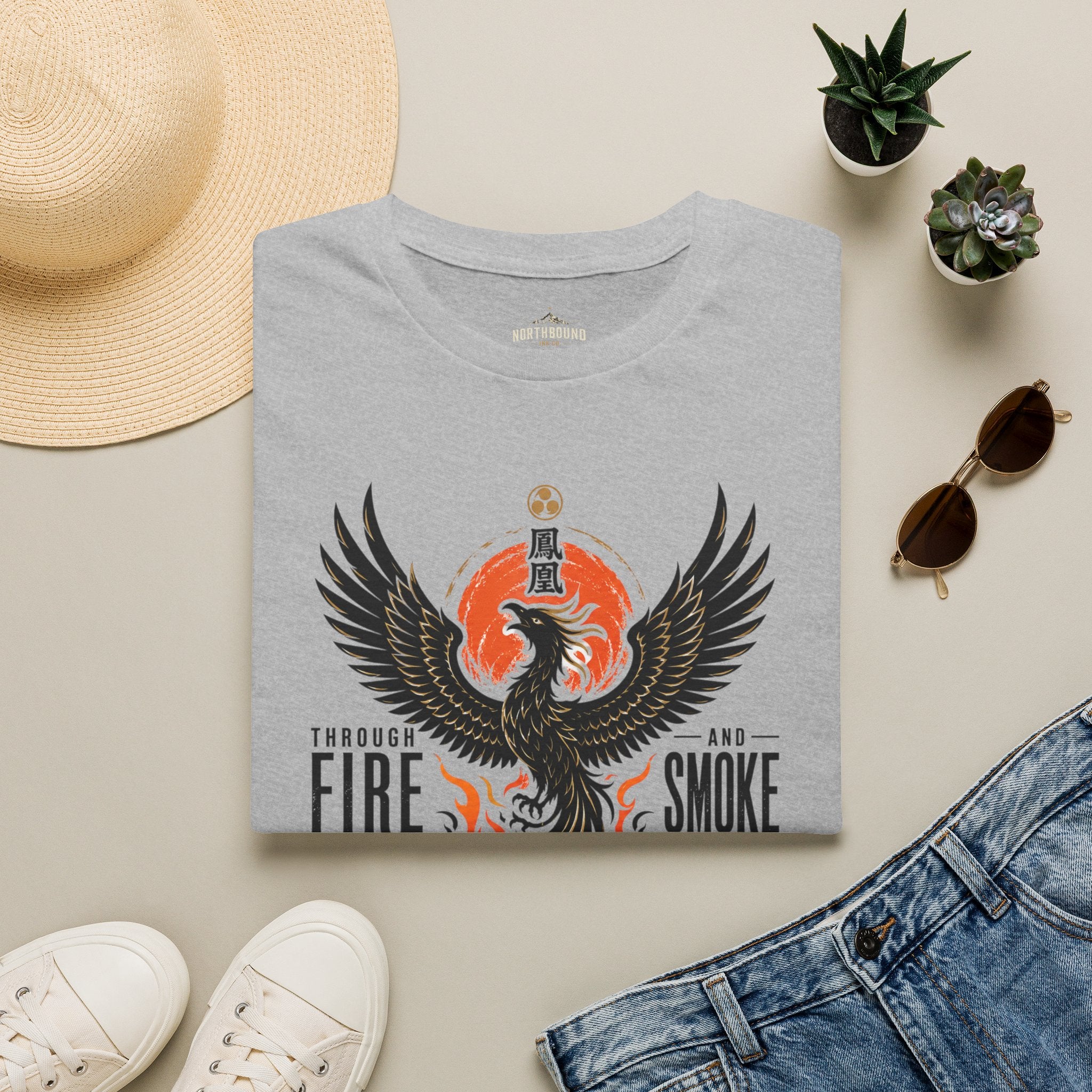 Phoenix Graphic T-Shirt — "Through Fire and Smoke" Inspirational Tee