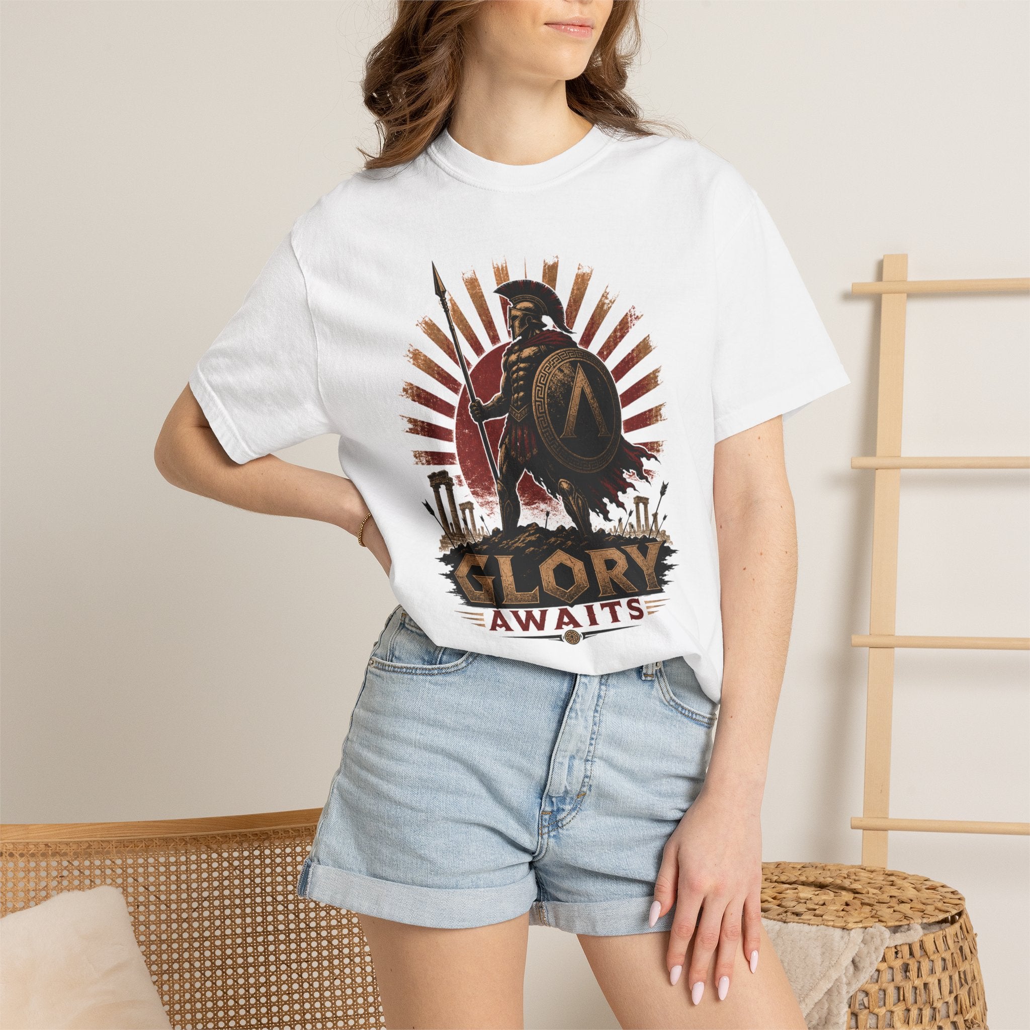 Glory Awaits Spartan Warrior T-Shirt