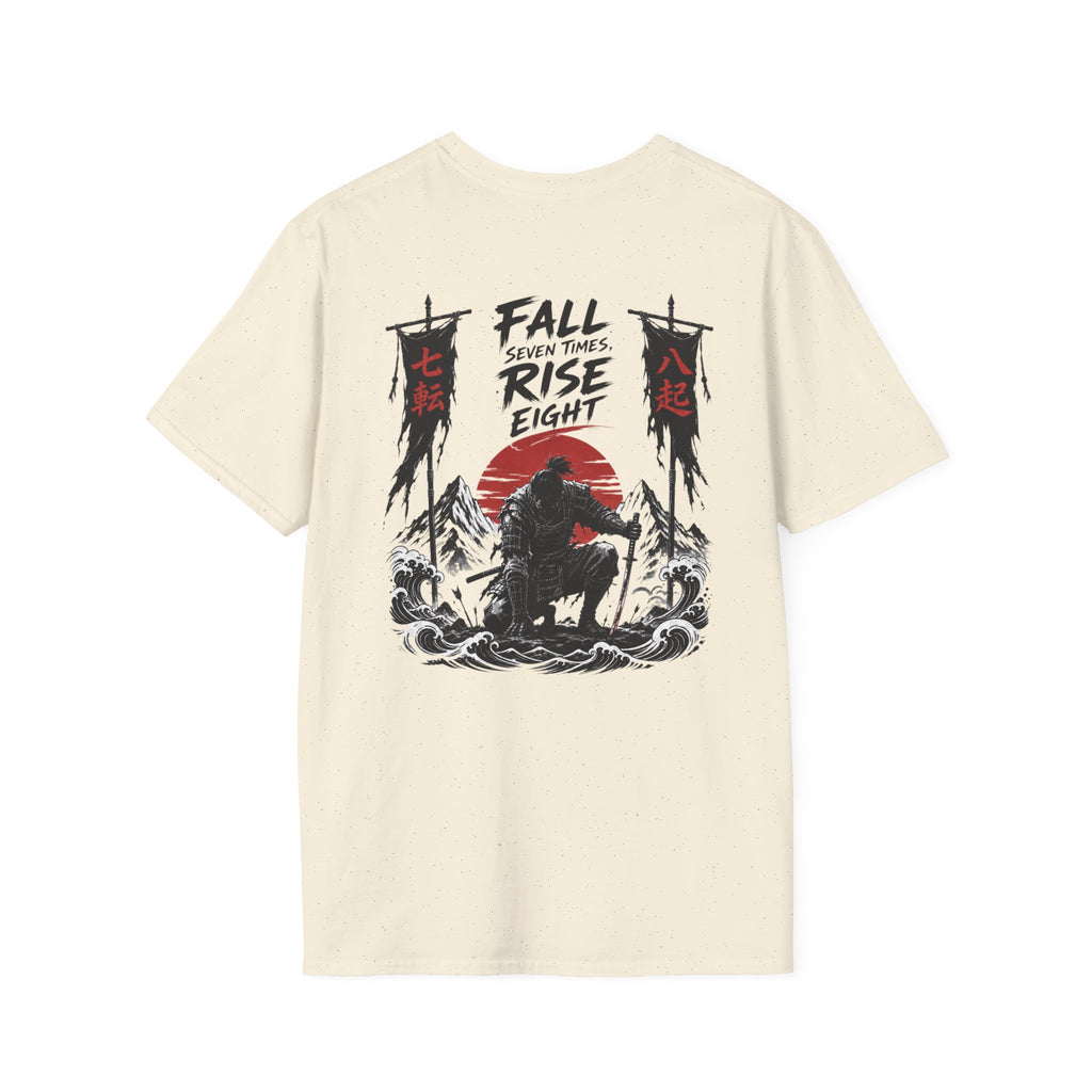 T-Shirt — 'Fall, Rise, Repeat' Samurai Chest Print
