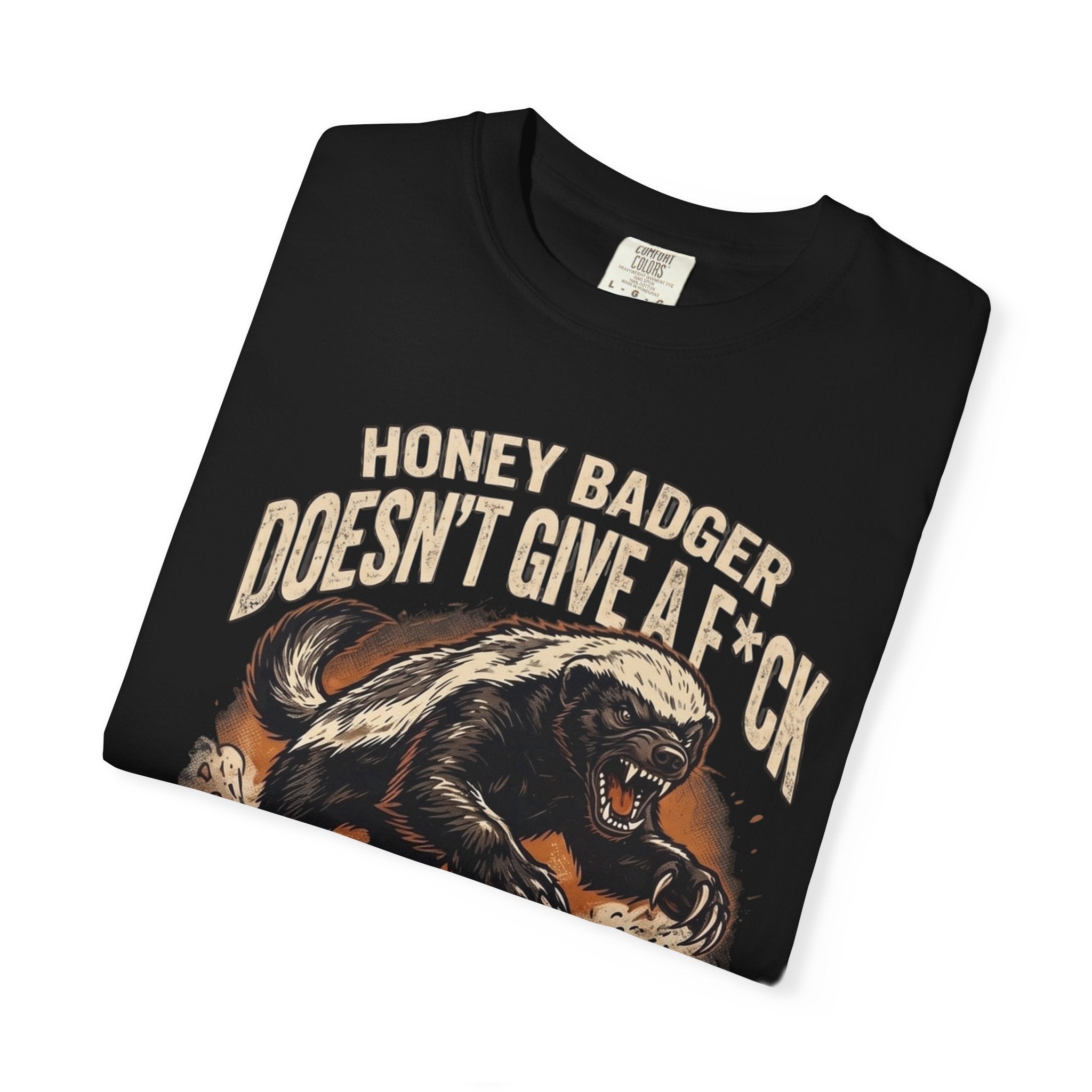Skunk Graphic T-Shirt — 'Honey Badger Doesn't Give a F—' Retro Vintage Tee