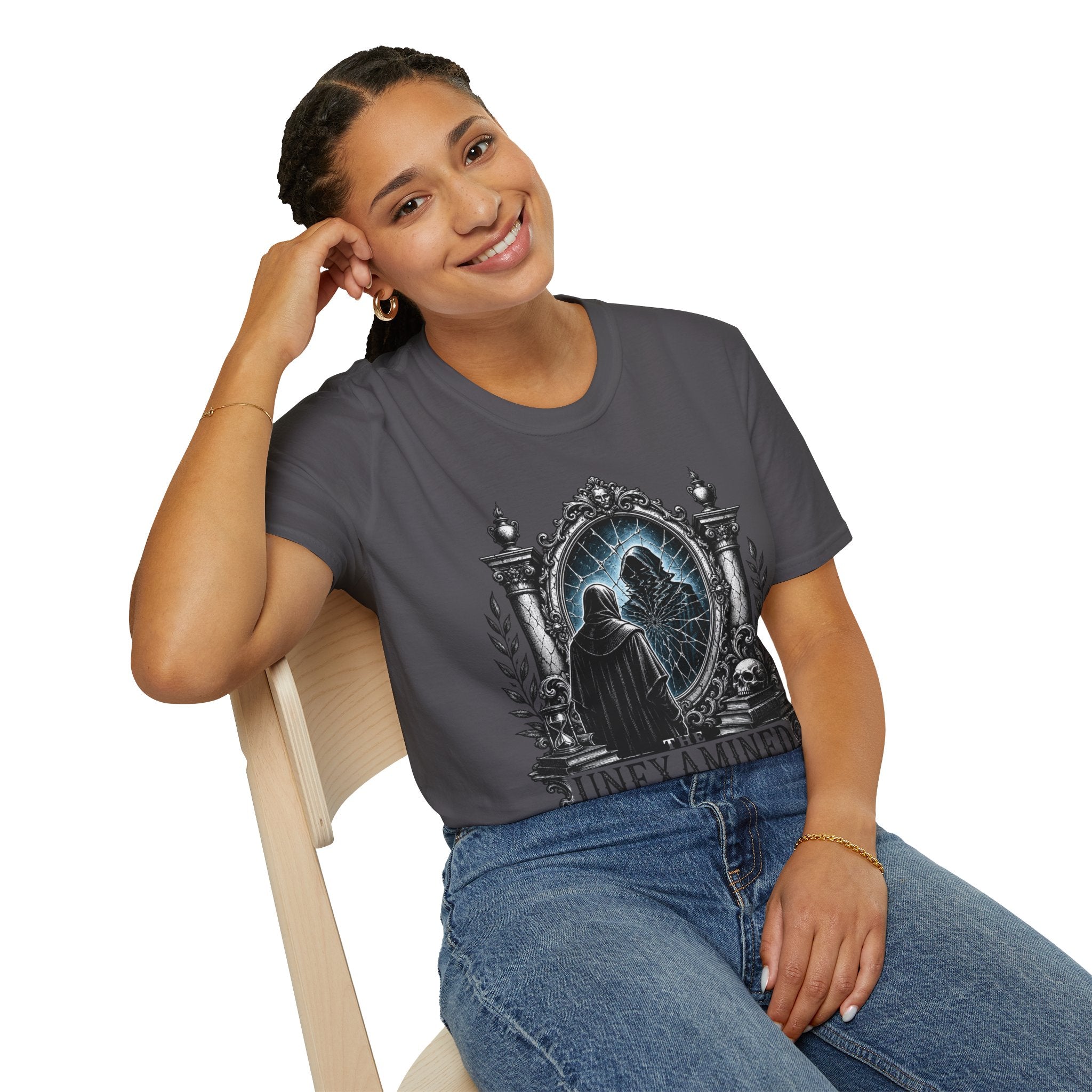 The Unexamined Life T-Shirt — Philosophical Mirror Graphic Tee