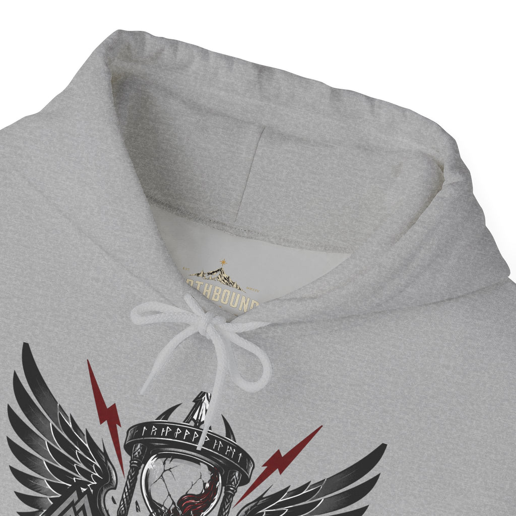 Fear Not Death Hourglass Wings Hoodie — Gothic Inspirational Pullover