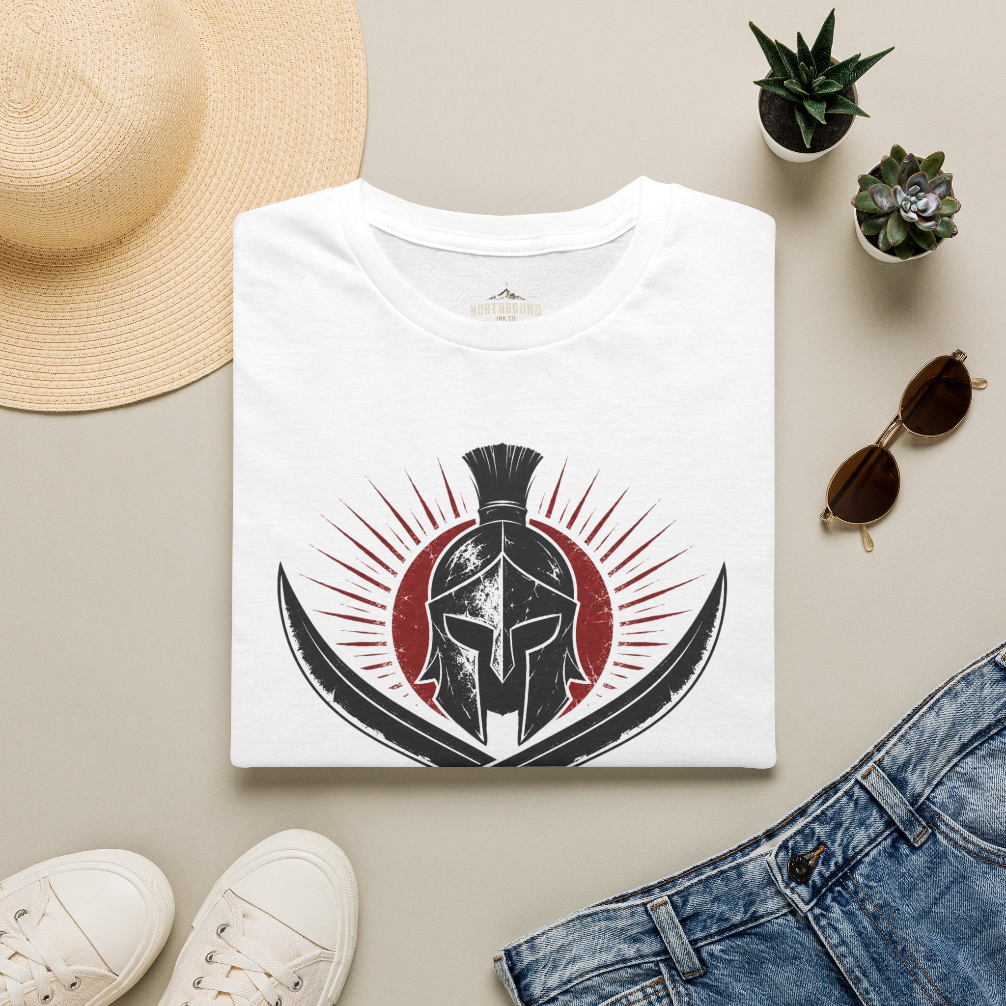 Spartan Helmet T-Shirt — 'Born For War' Warrior Graphic Tee