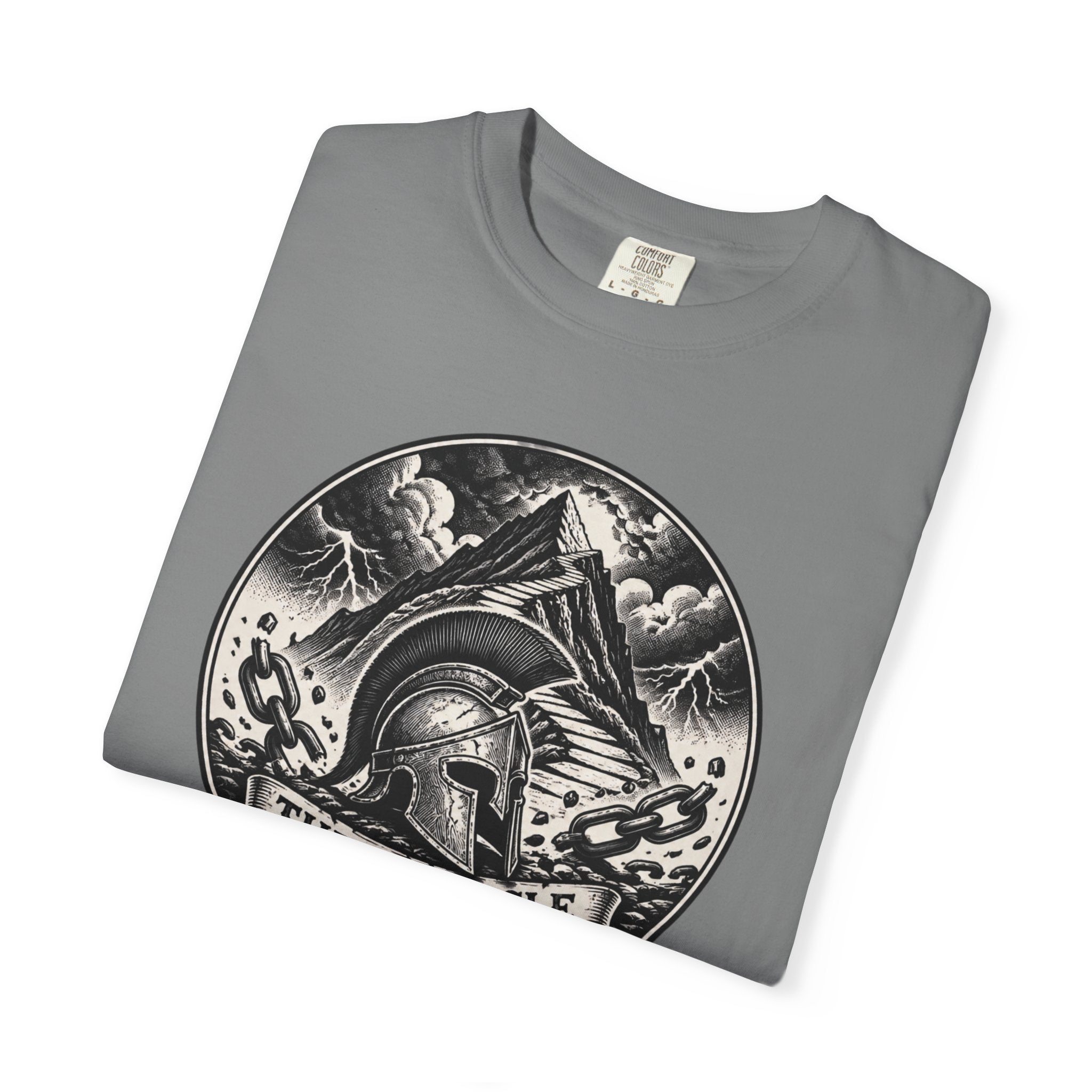 Spartan Helmet T‑Shirt — "The Obstacle Is The Way" Motivational Tee