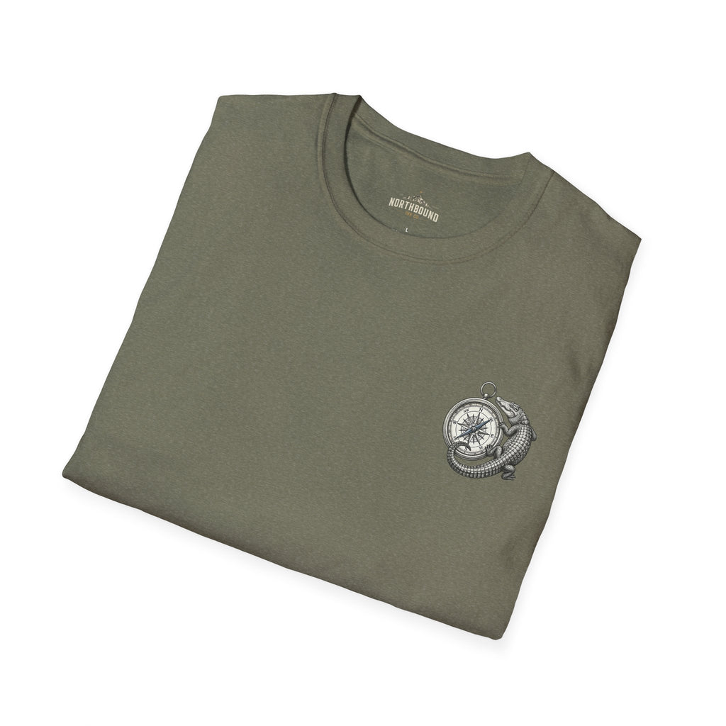 Crocodile & Compass T‑Shirt — Nautical Adventure Graphic Tee