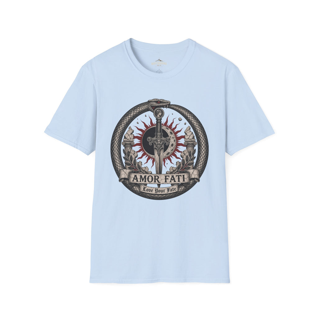 Amor Fati Sword T-Shirt — Sun & Ouroboros Graphic Tee