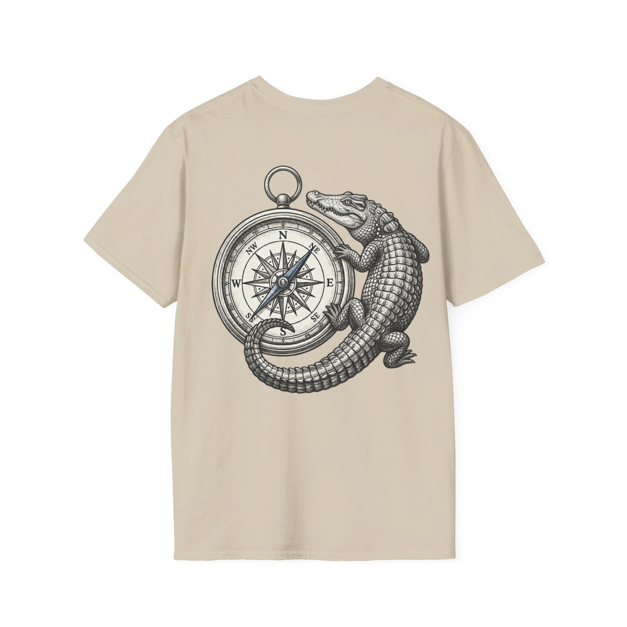 Crocodile & Compass T‑Shirt — Nautical Adventure Graphic Tee