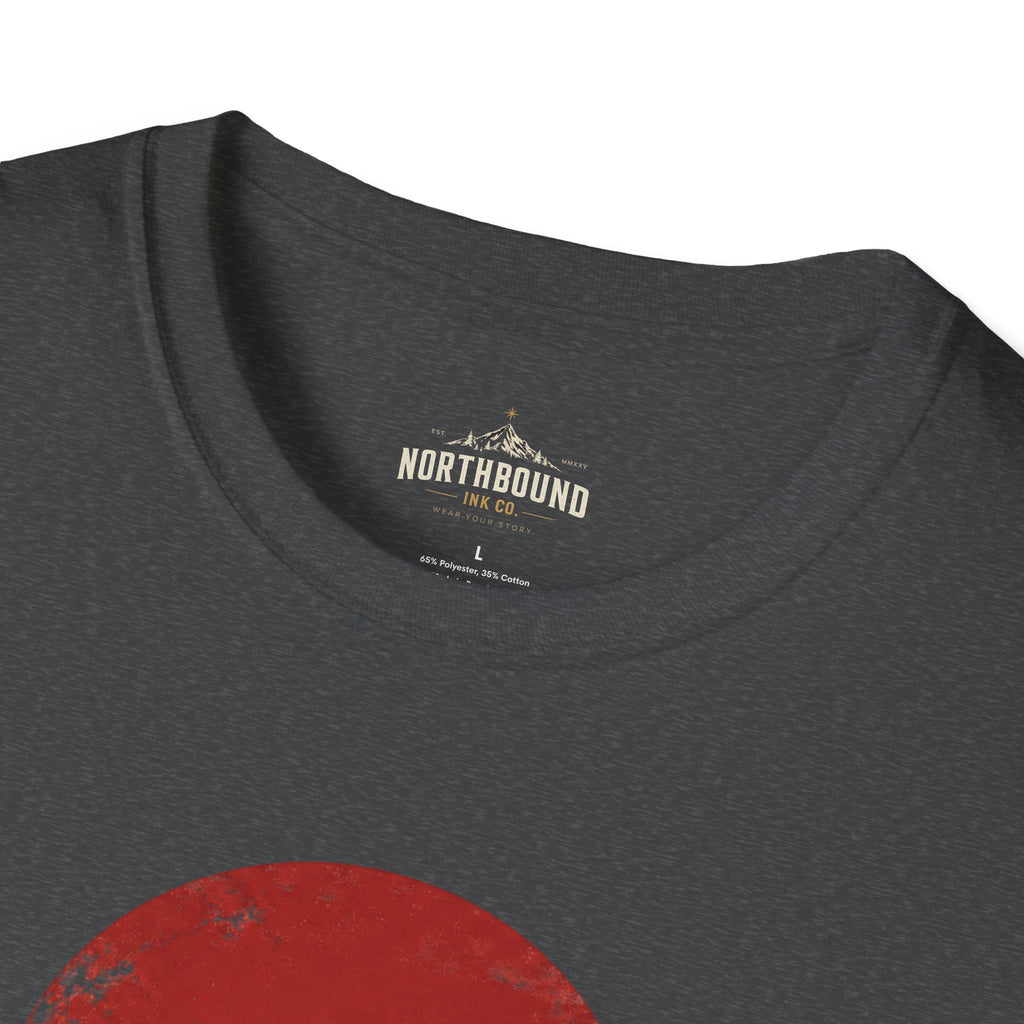 Samurai Walk T-Shirt — Red Sun Japanese Warrior Graphic