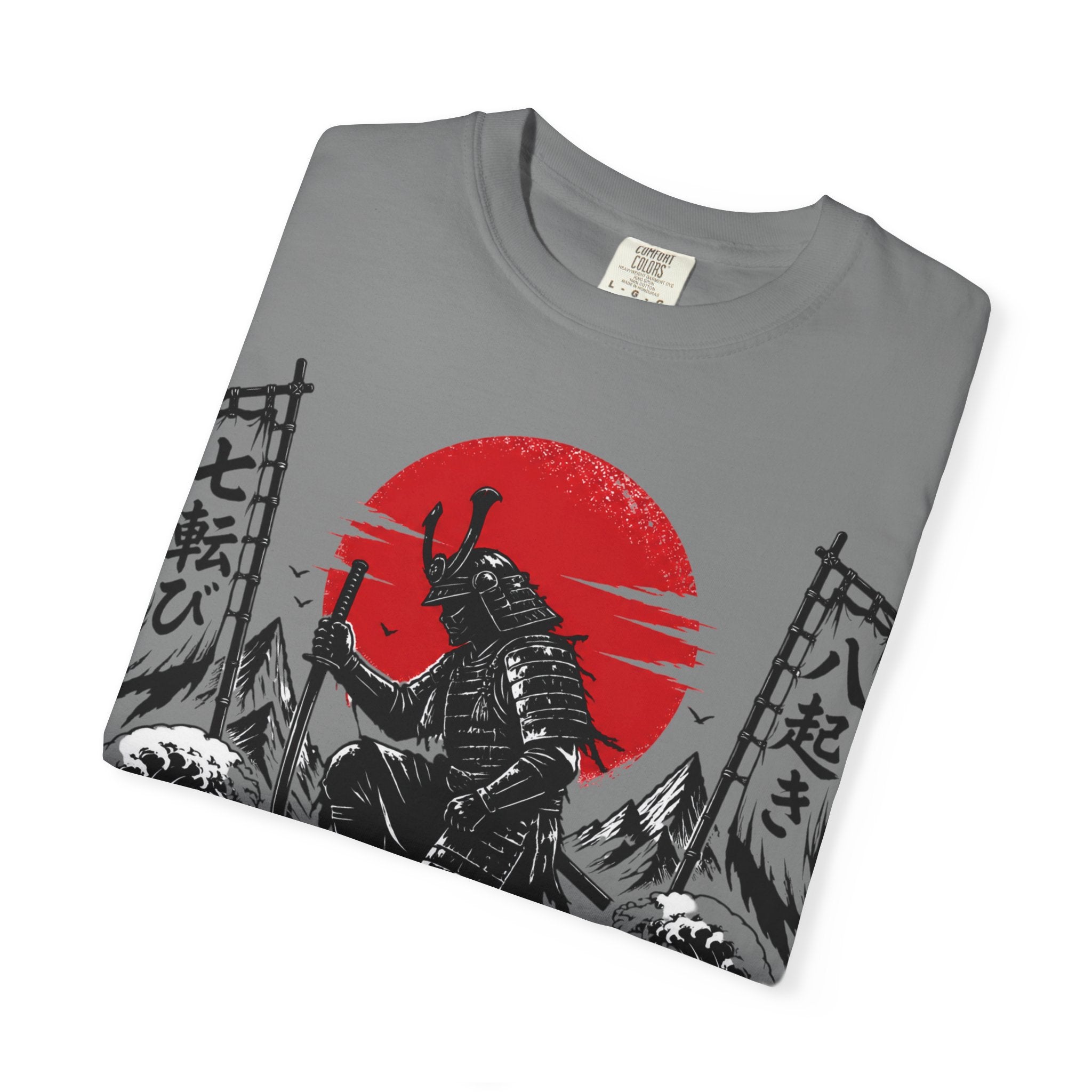 Samurai Rising Graphic T-Shirt — "Fall Seven Times, Rise Eight"