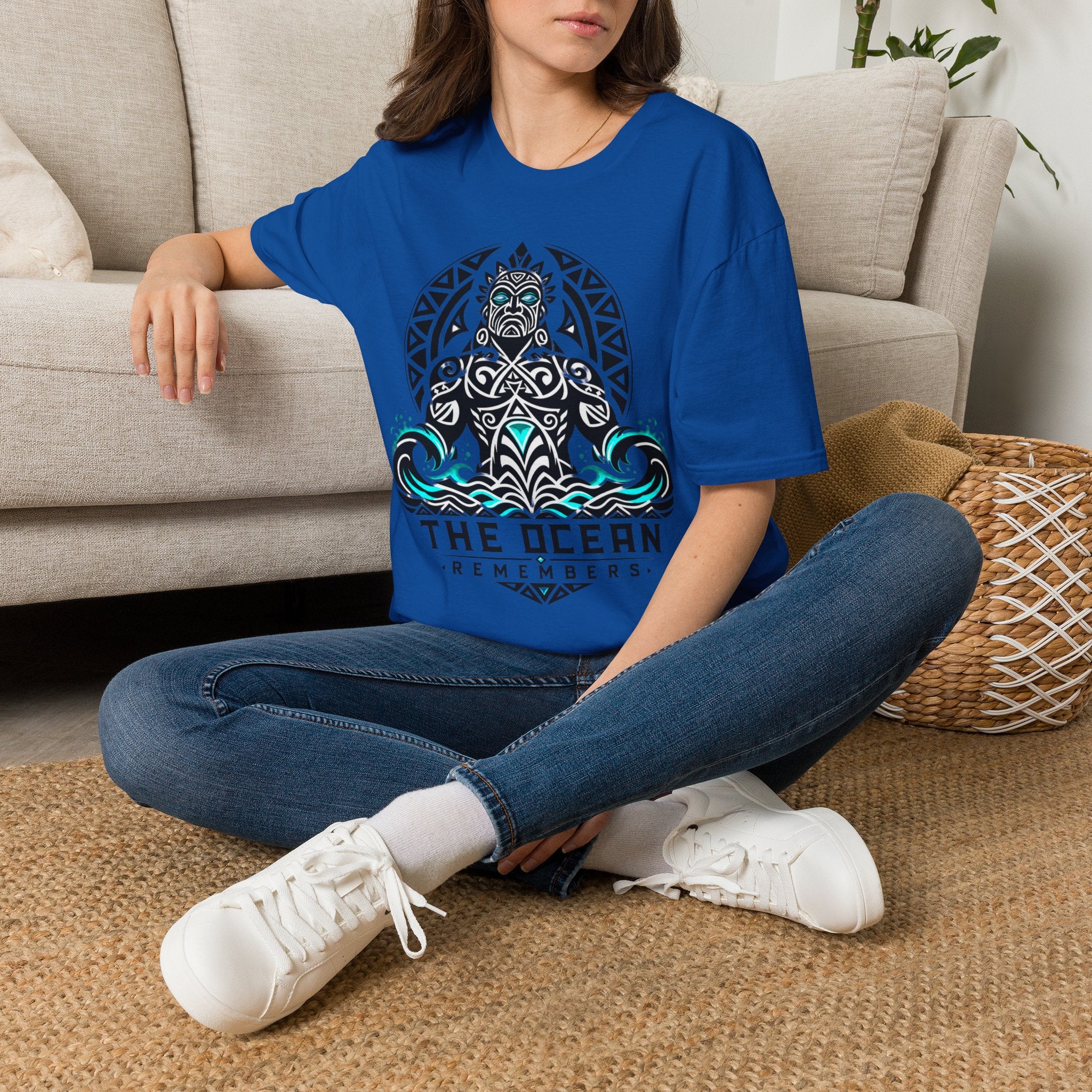 T-Shirt — The Ocean Remembers Tribal Wave Graphic