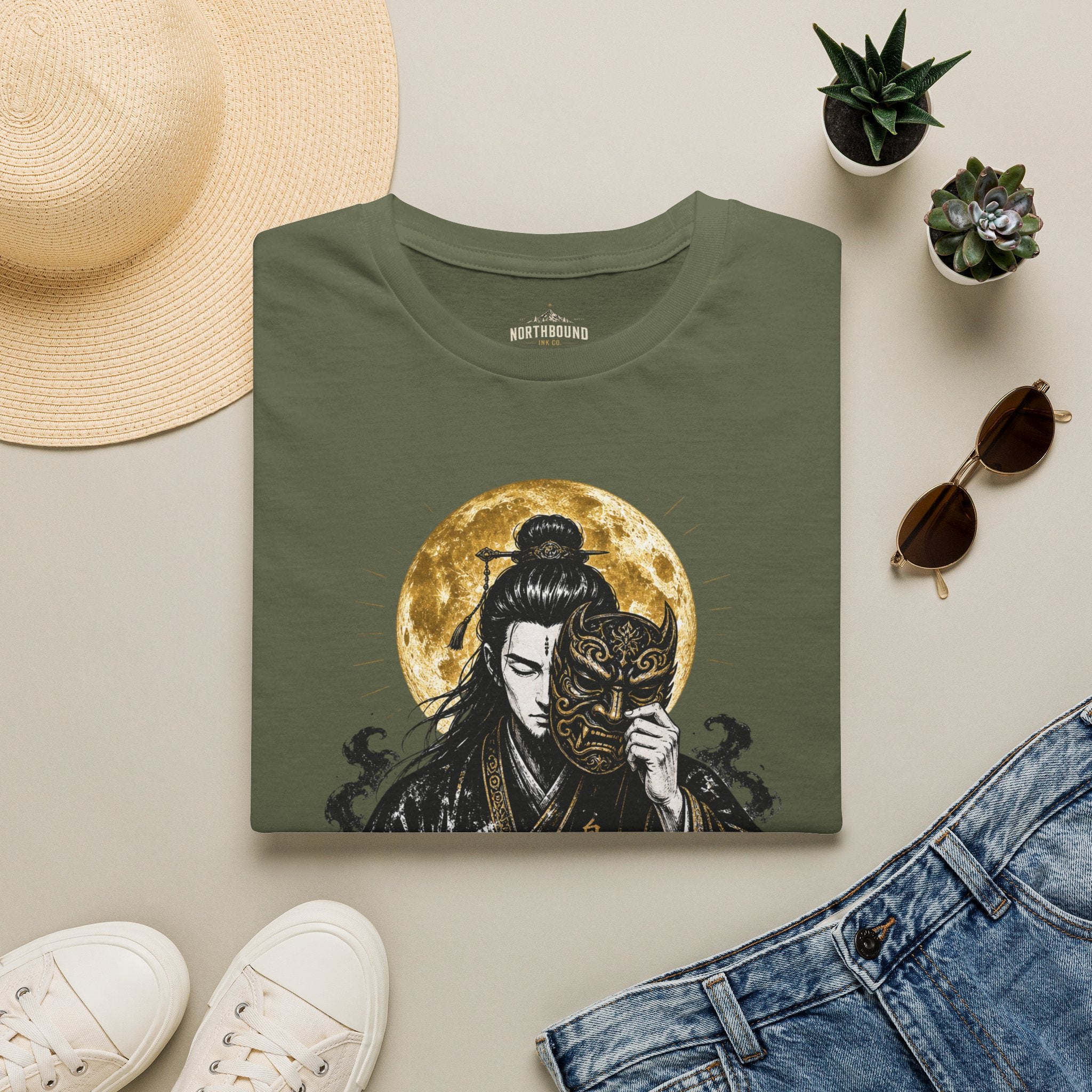 Samurai Mask T-Shirt – "To Master Yourself Is True Power" Graphic Tee