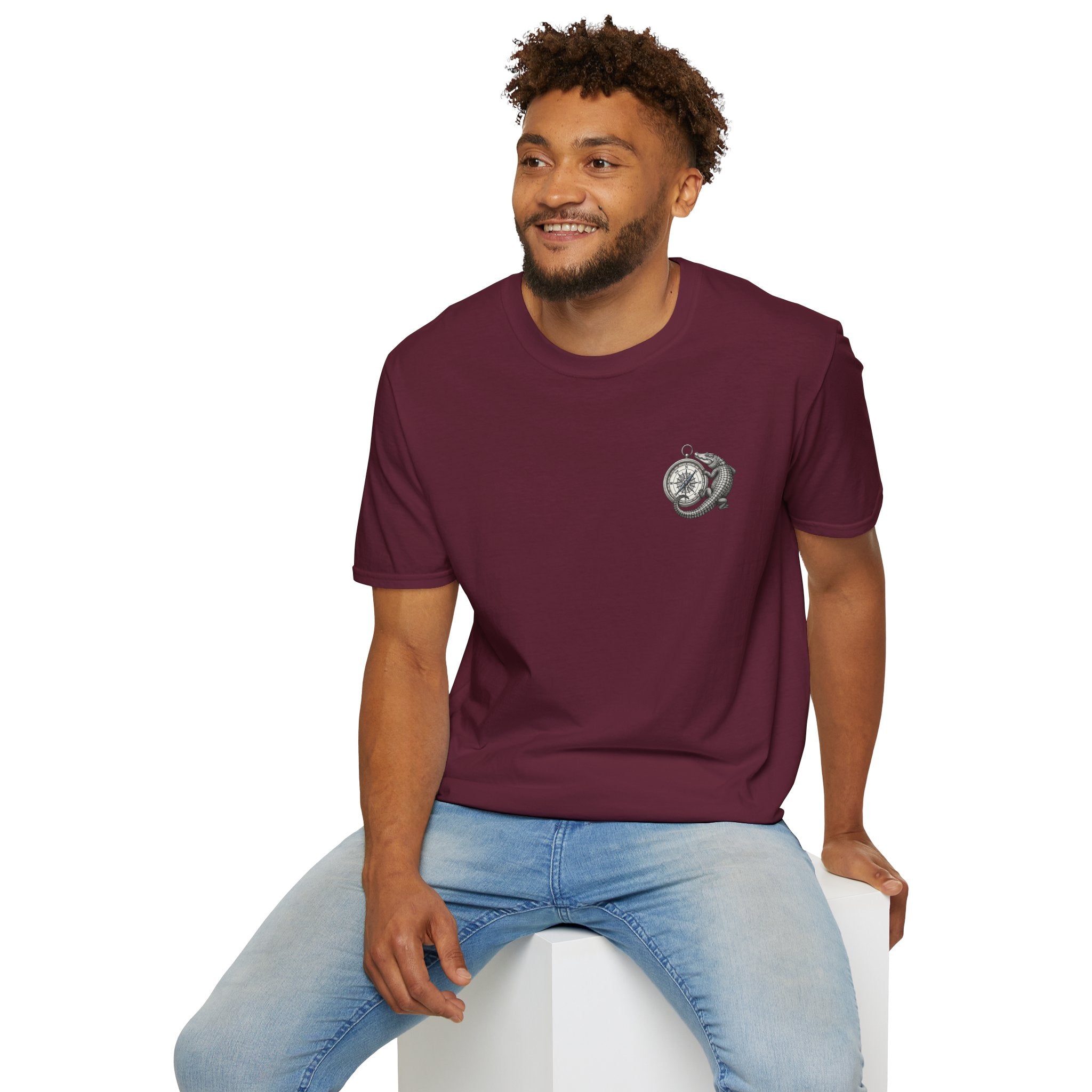 Crocodile & Compass T‑Shirt — Nautical Adventure Graphic Tee