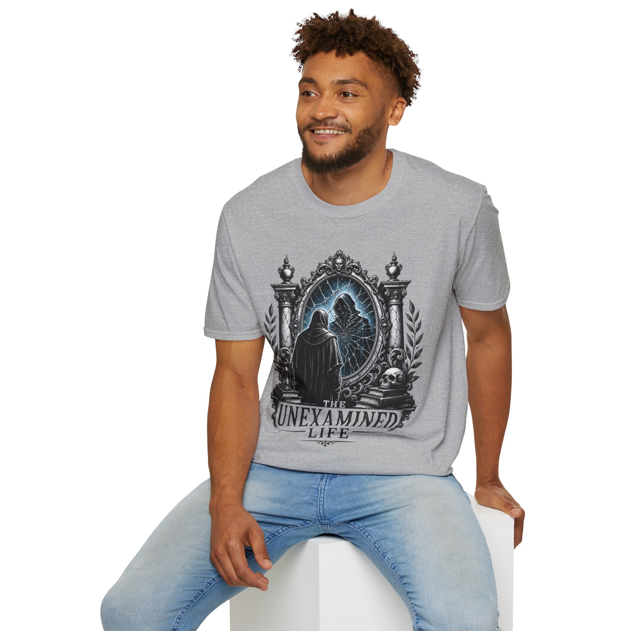 The Unexamined Life T-Shirt — Philosophical Mirror Graphic Tee