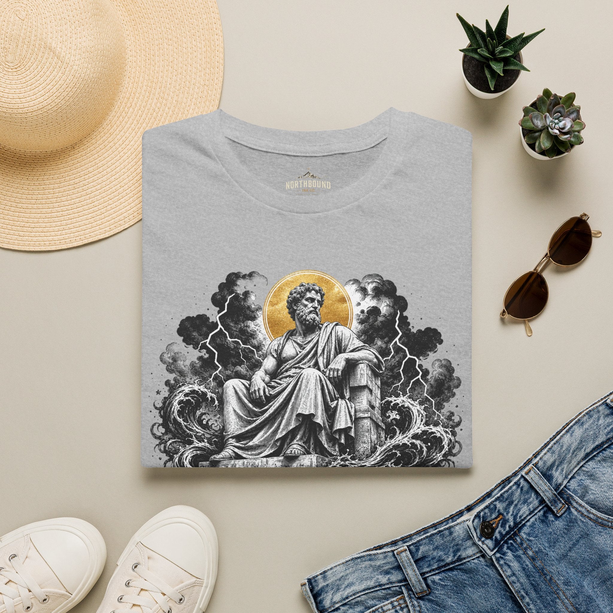 T-Shirt — 'HAPPINESS' Vintage Saint Illustration Tee (Gold Halo)