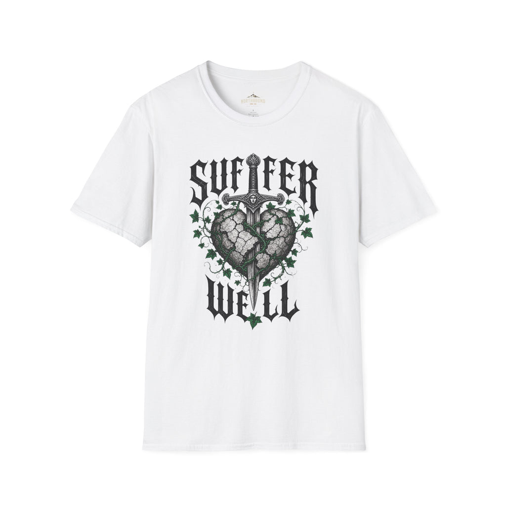 Suffer Well T-Shirt — Gothic Heart Sword Graphic Tee