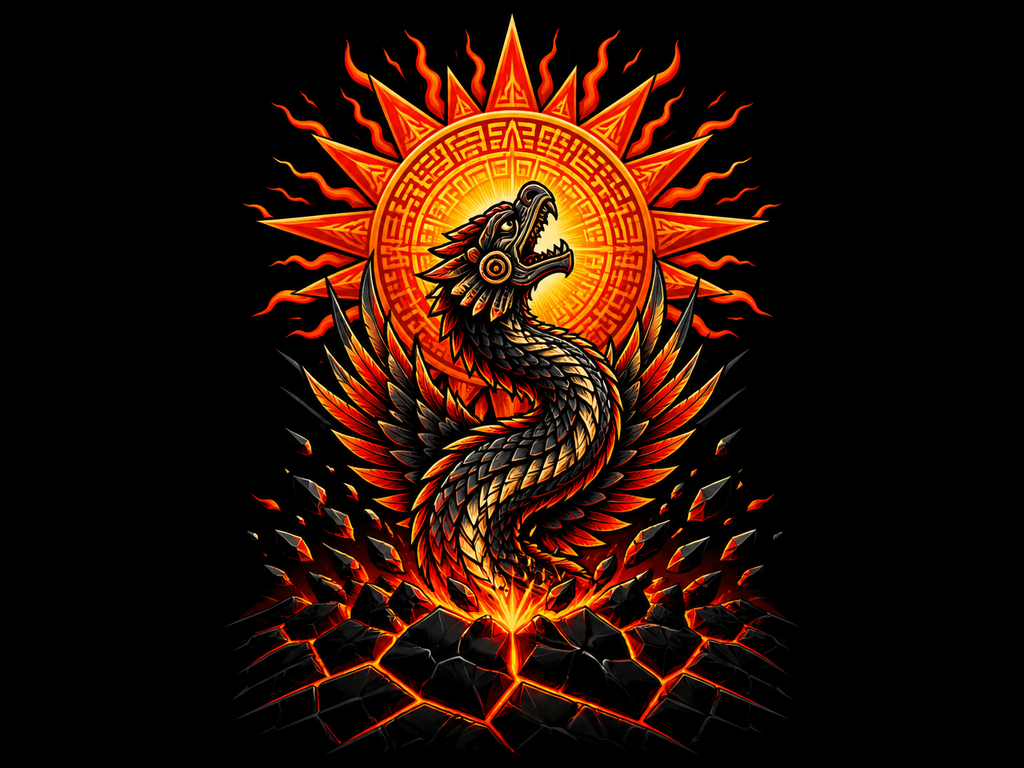 Dragon Sun T-Shirt — Fiery Serpent Graphic Tee