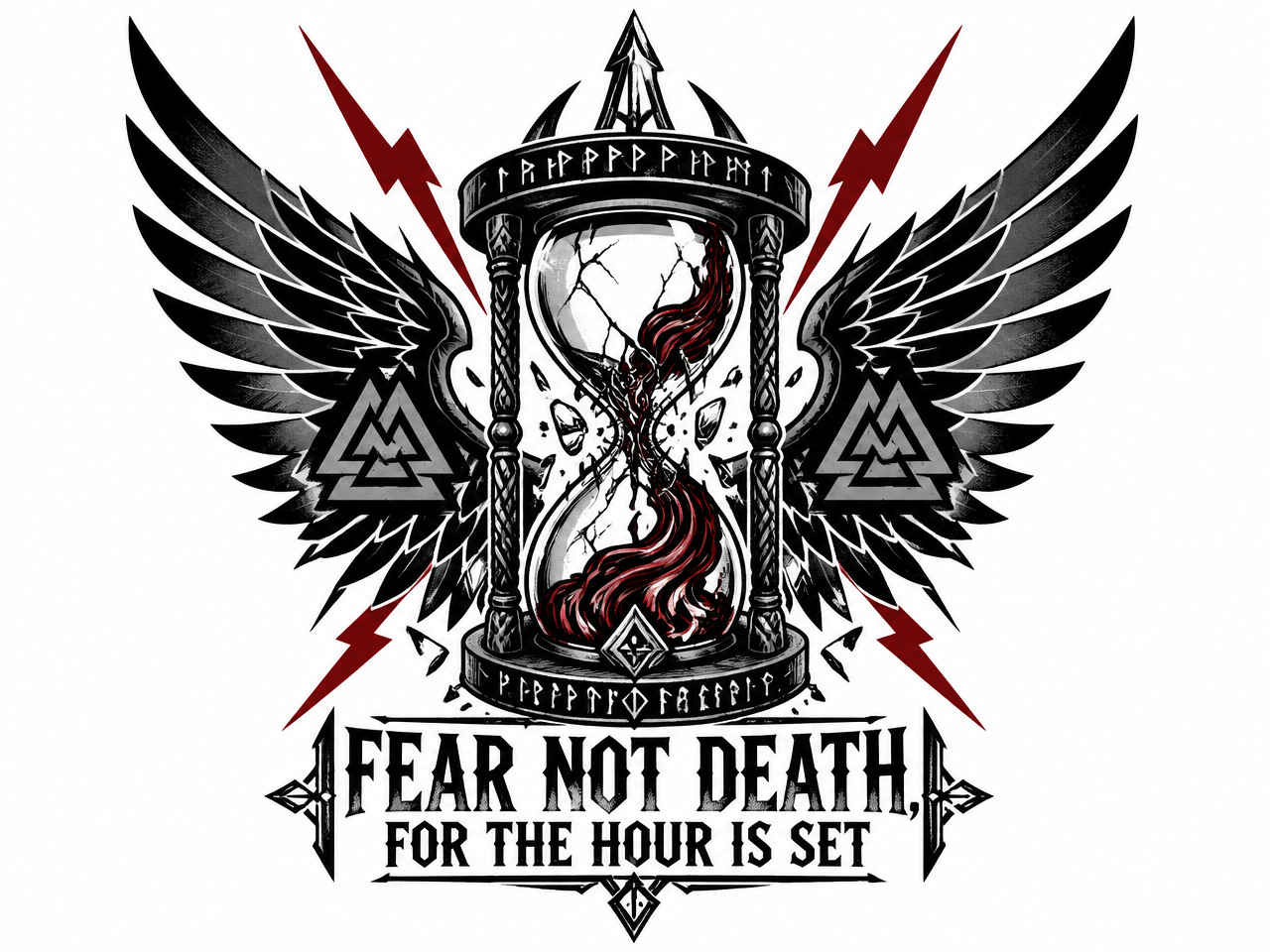 Fear Not Death Hourglass Graphic T-Shirt
