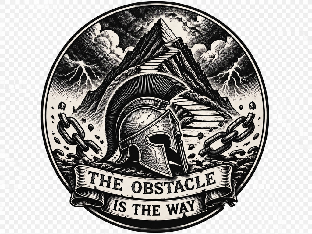 Spartan Helmet T‑Shirt — "The Obstacle Is The Way" Motivational Tee