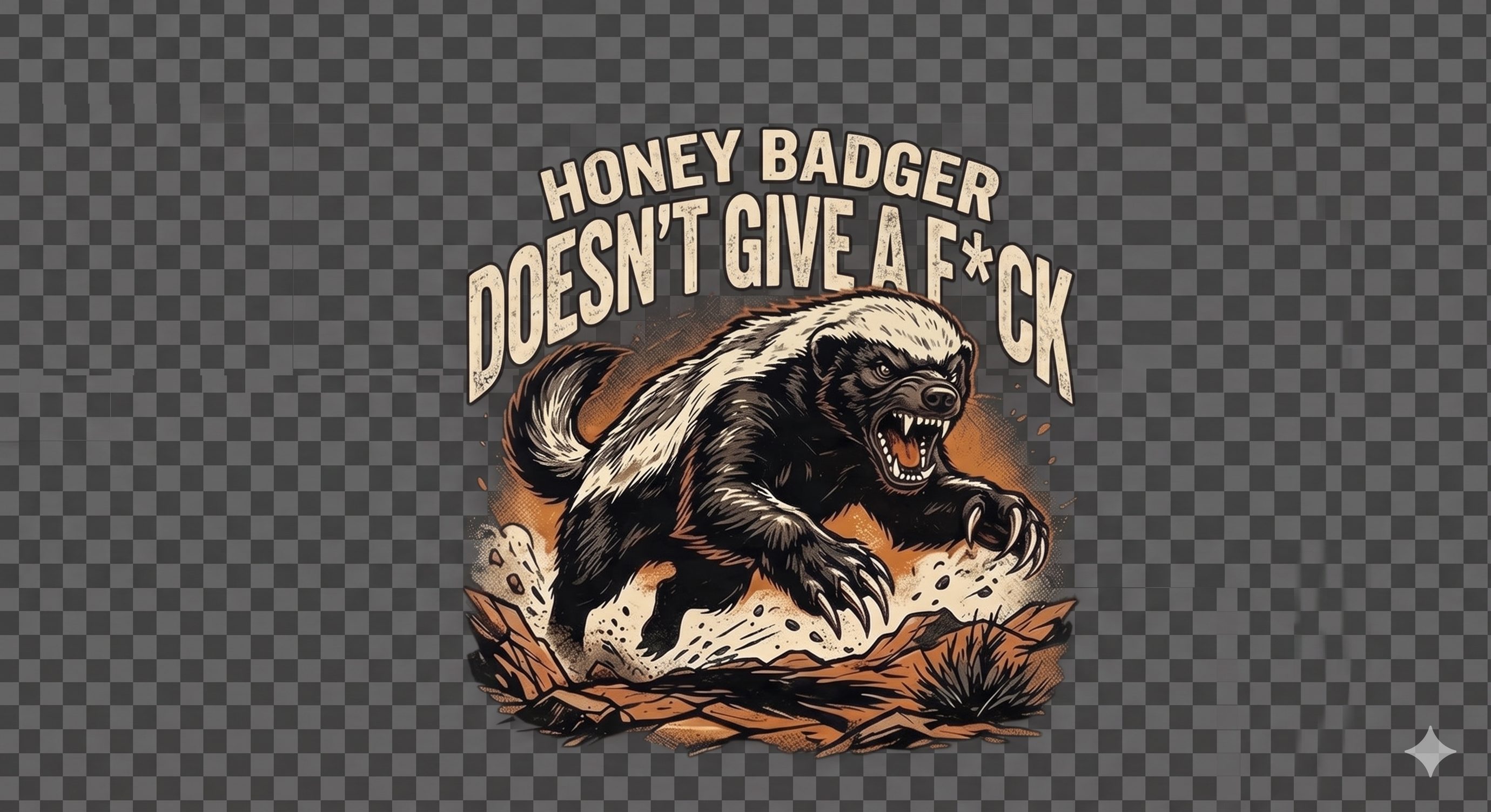 Skunk Graphic T-Shirt — 'Honey Badger Doesn't Give a F—' Retro Vintage Tee