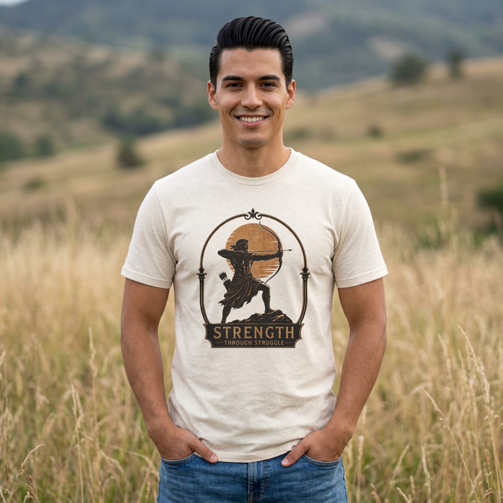 Archer Strength T‑Shirt — 'Strength Through Struggle' Graphic Tee