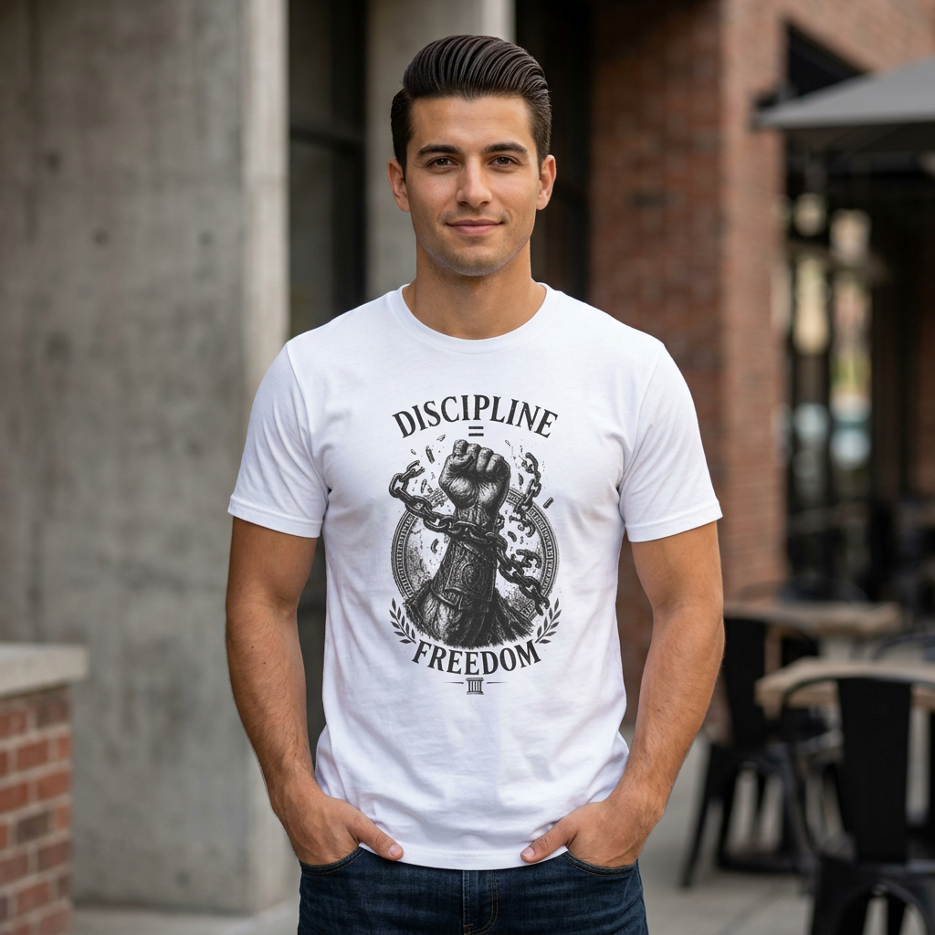 Discipline Over Freedom Graphic T-Shirt — Fist & Chains Motivational Tee