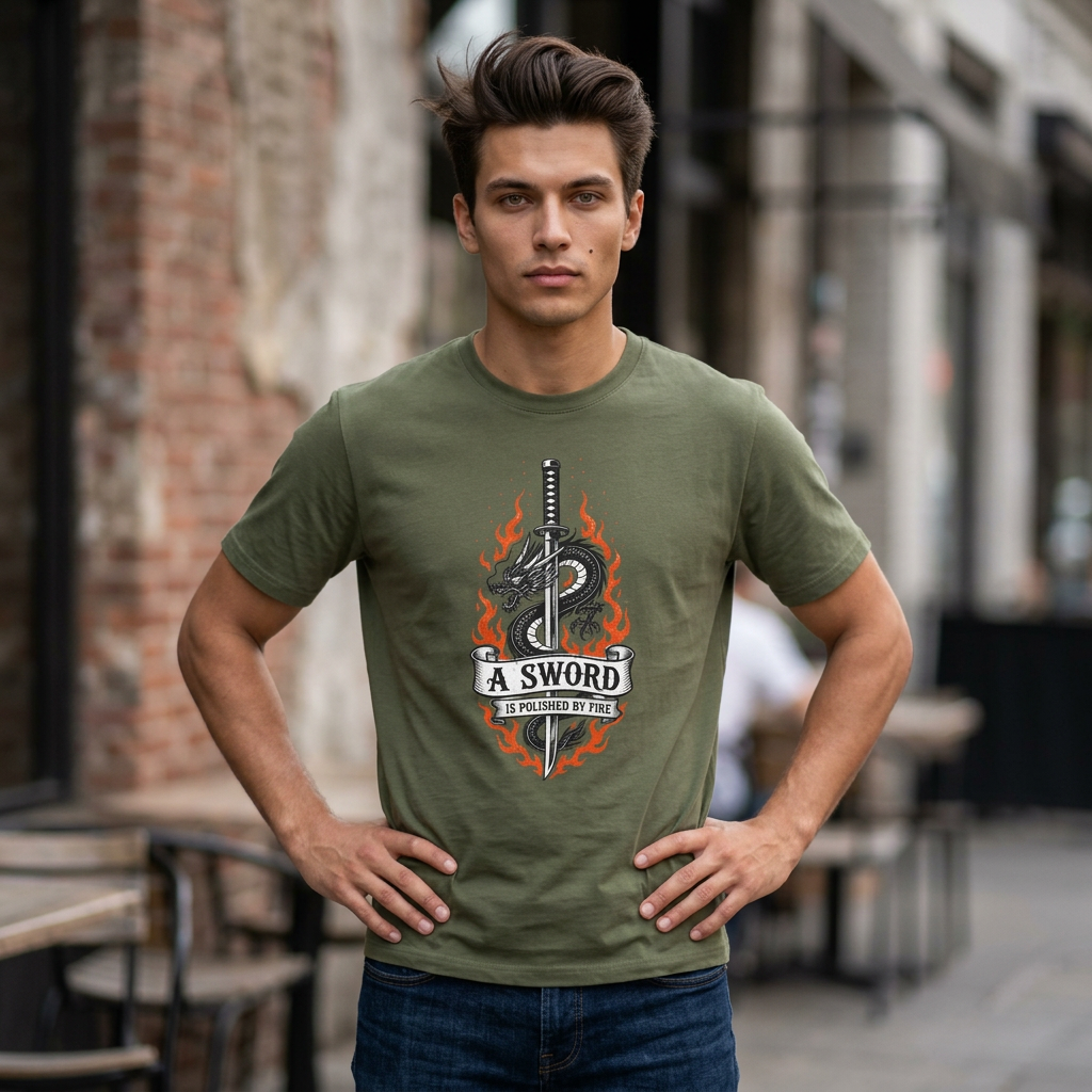 T-Shirt — 'A Sword Is Harder To Forgive' Dragon & Katana Graphic Tee