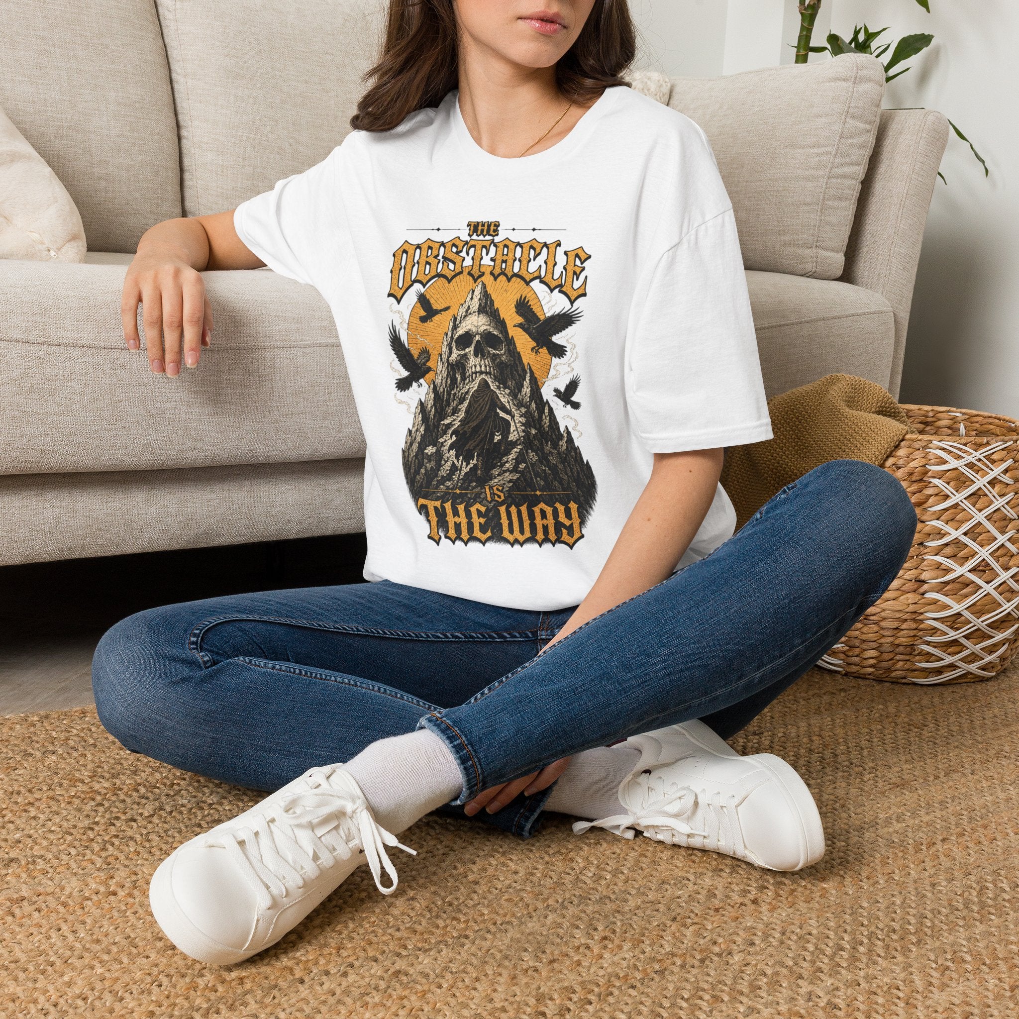 Skull & Crows Tee — "The Obstacle the Way" Vintage Rock T-Shirt