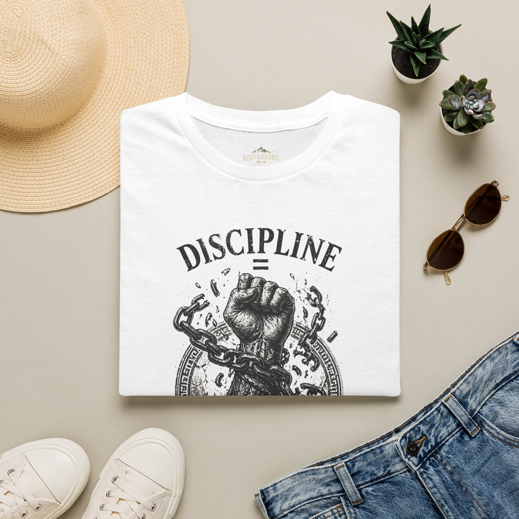 Discipline Over Freedom Graphic T-Shirt — Fist & Chains Motivational Tee