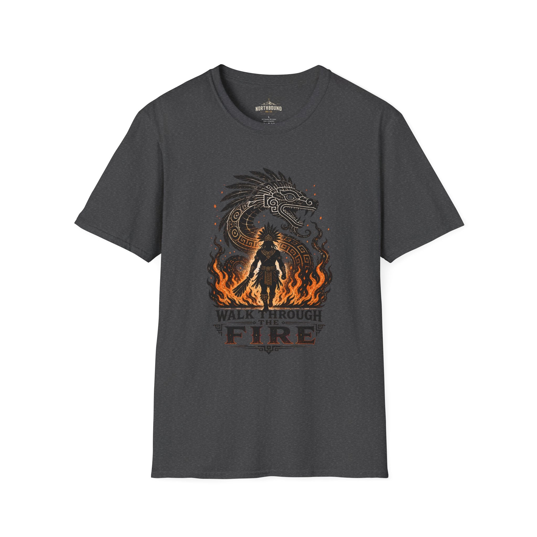 T-Shirt — 'Walk Through Fire' Dragon Flames Graphic Tee