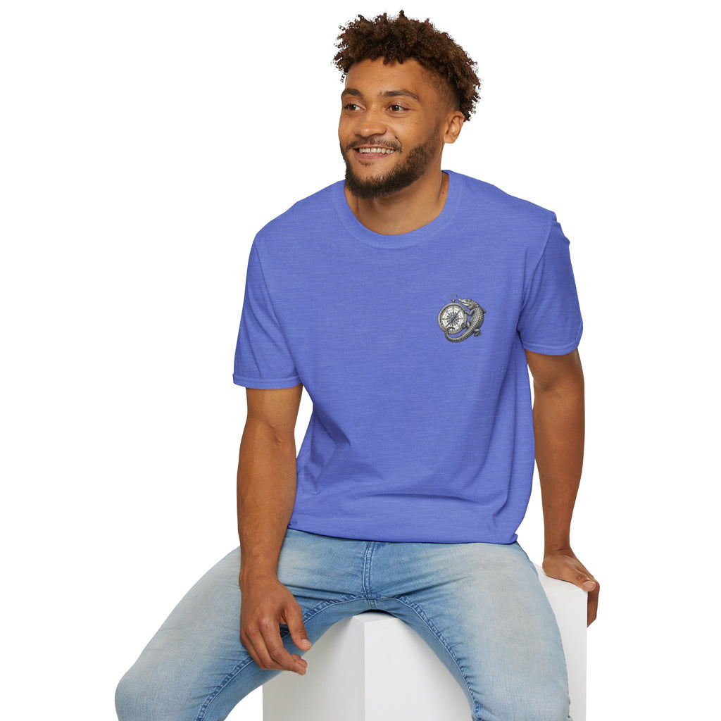 Crocodile & Compass T‑Shirt — Nautical Adventure Graphic Tee