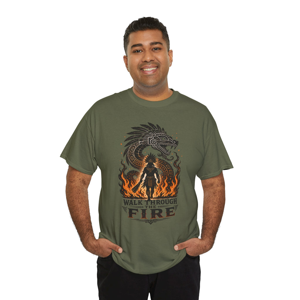 Walk Through the Fire Dragon T-Shirt — Inspirational Flame Graphic Tee