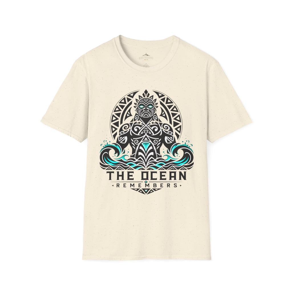 T-Shirt — The Ocean Remembers Tribal Wave Graphic