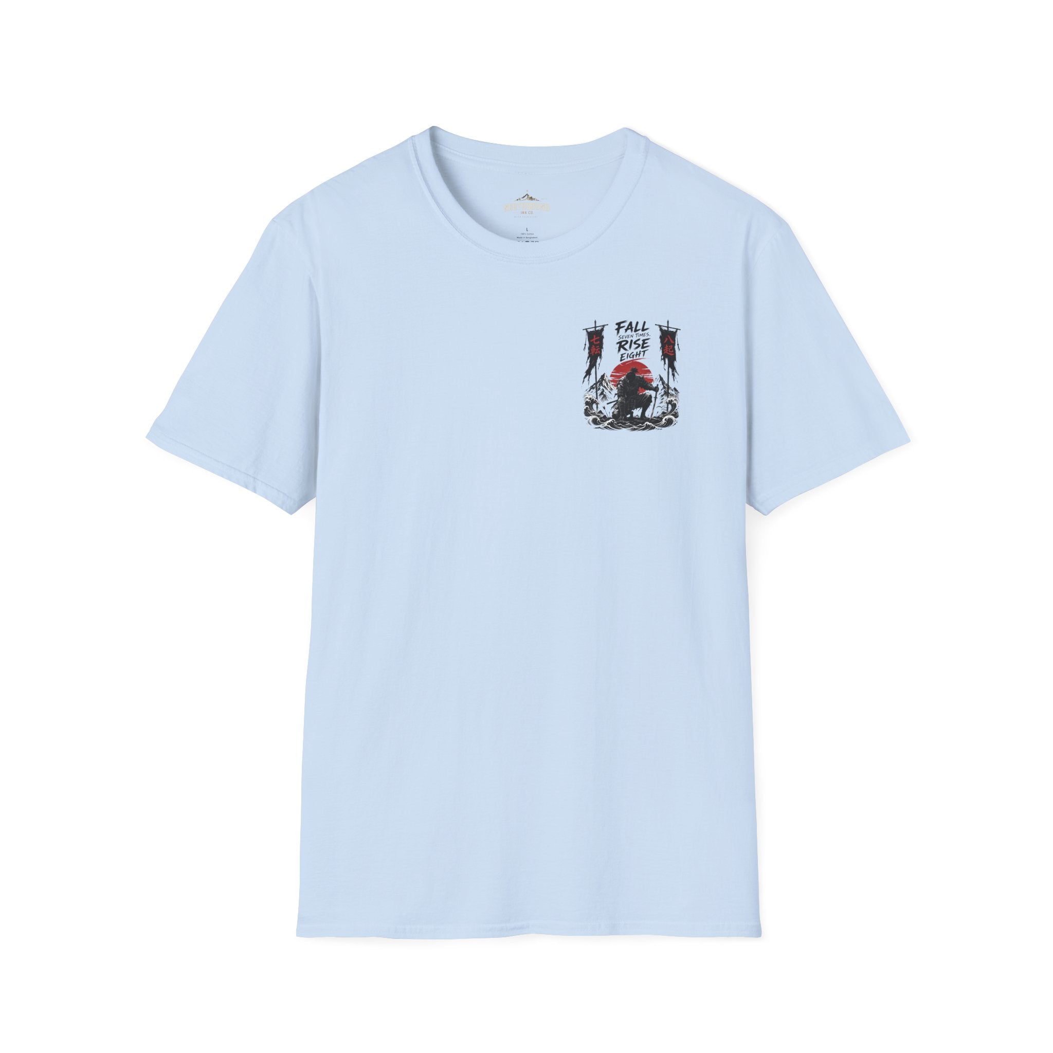T-Shirt — 'Fall, Rise, Repeat' Samurai Chest Print