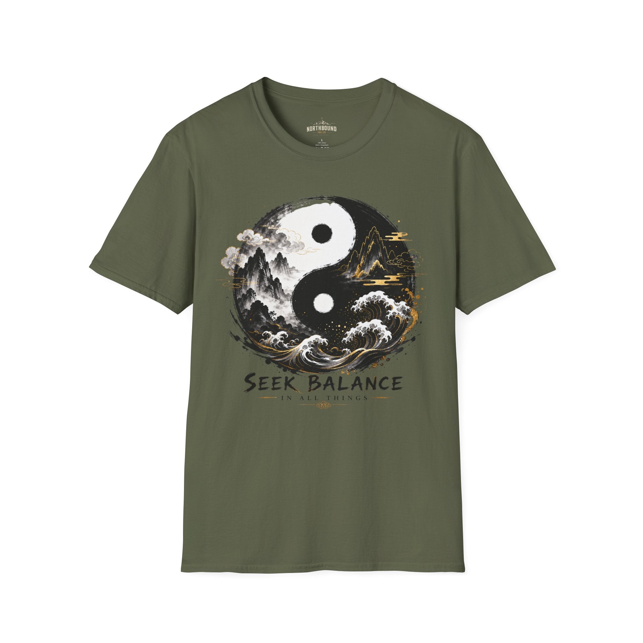Yin Yang 'Seek Balance' Graphic T-Shirt