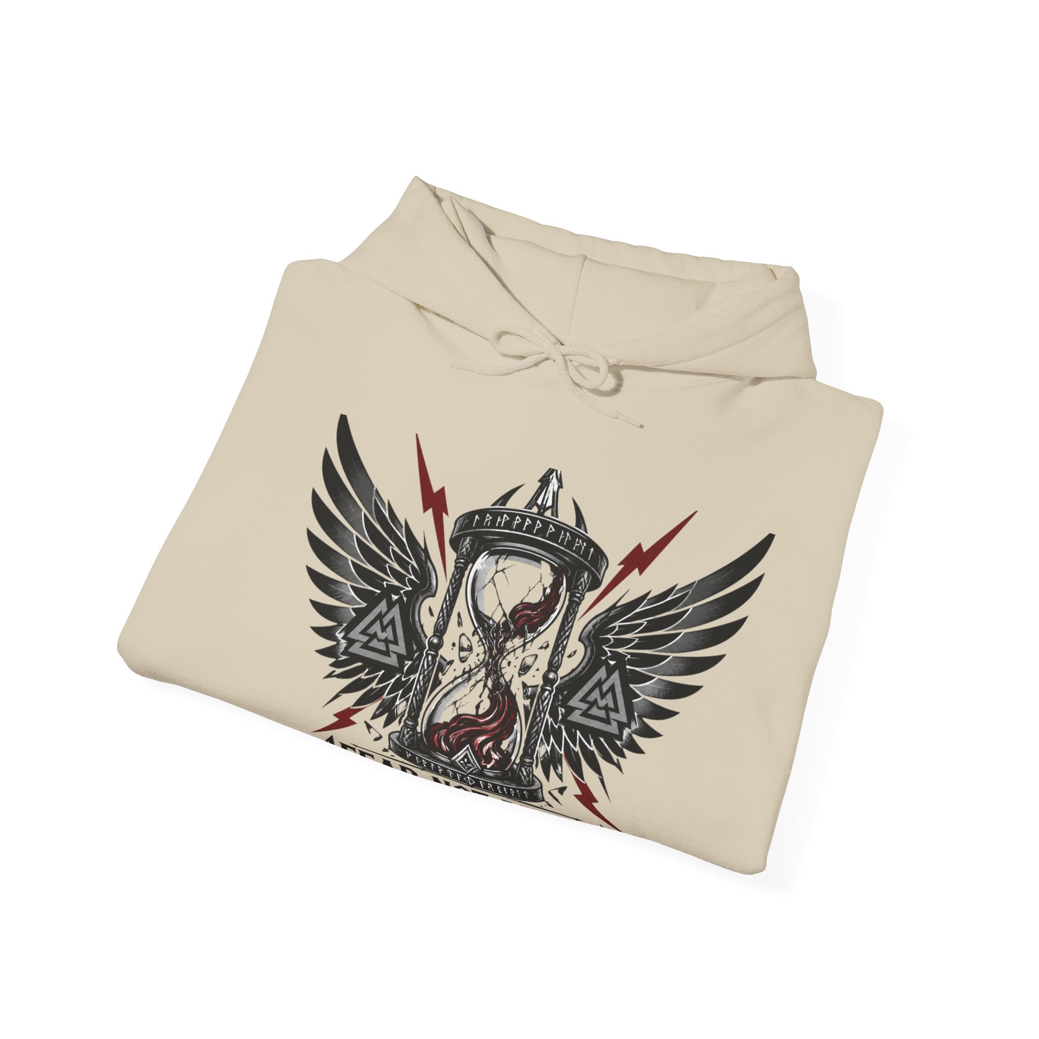 Fear Not Death Hourglass Wings Hoodie — Gothic Inspirational Pullover