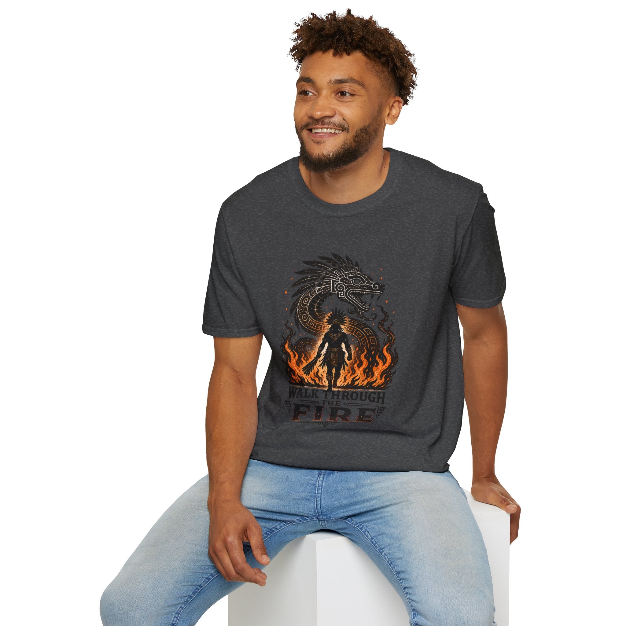 T-Shirt — 'Walk Through Fire' Dragon Flames Graphic Tee